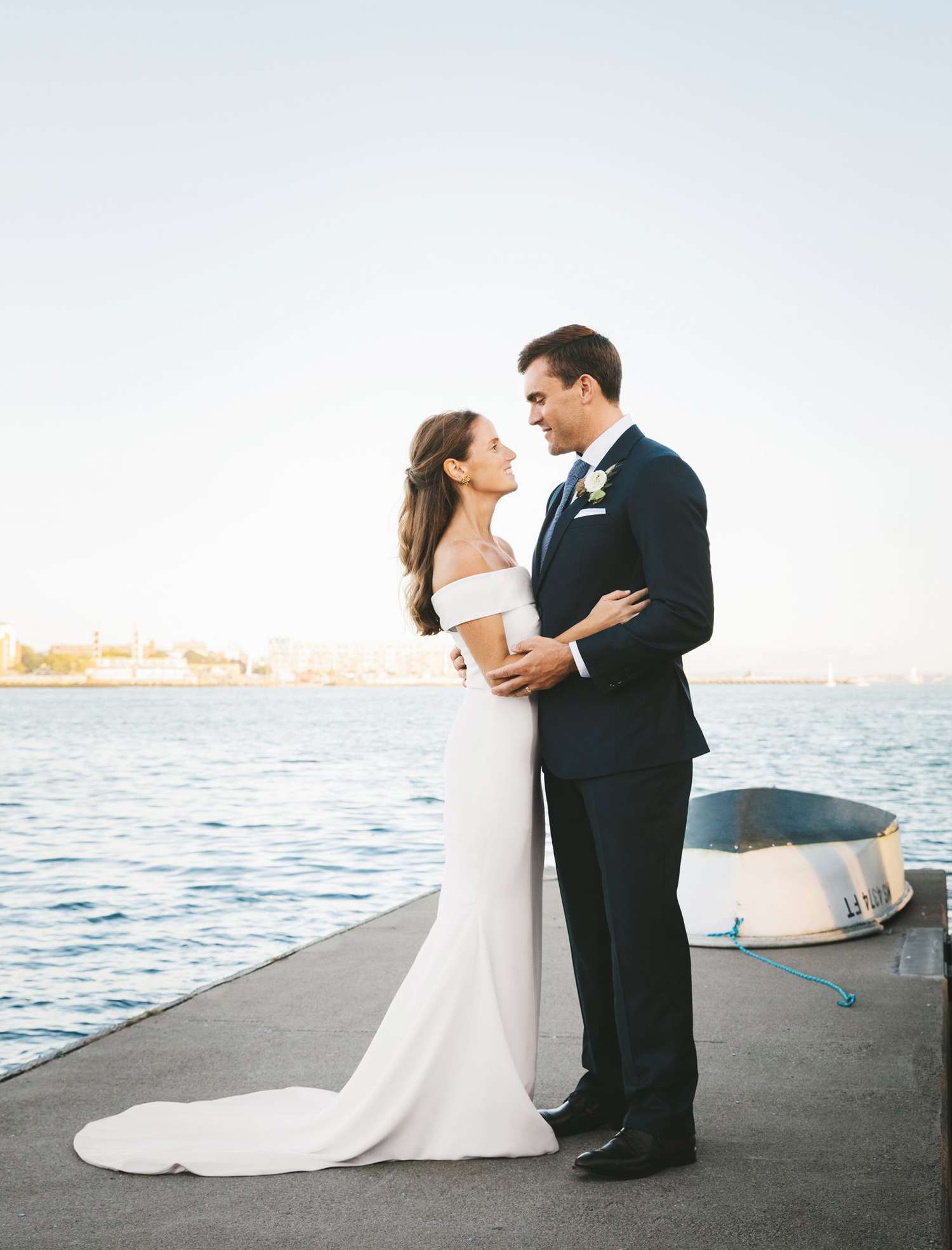 laura john wedding massachusetts couple on pier