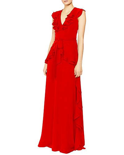 red bridesmaid dress