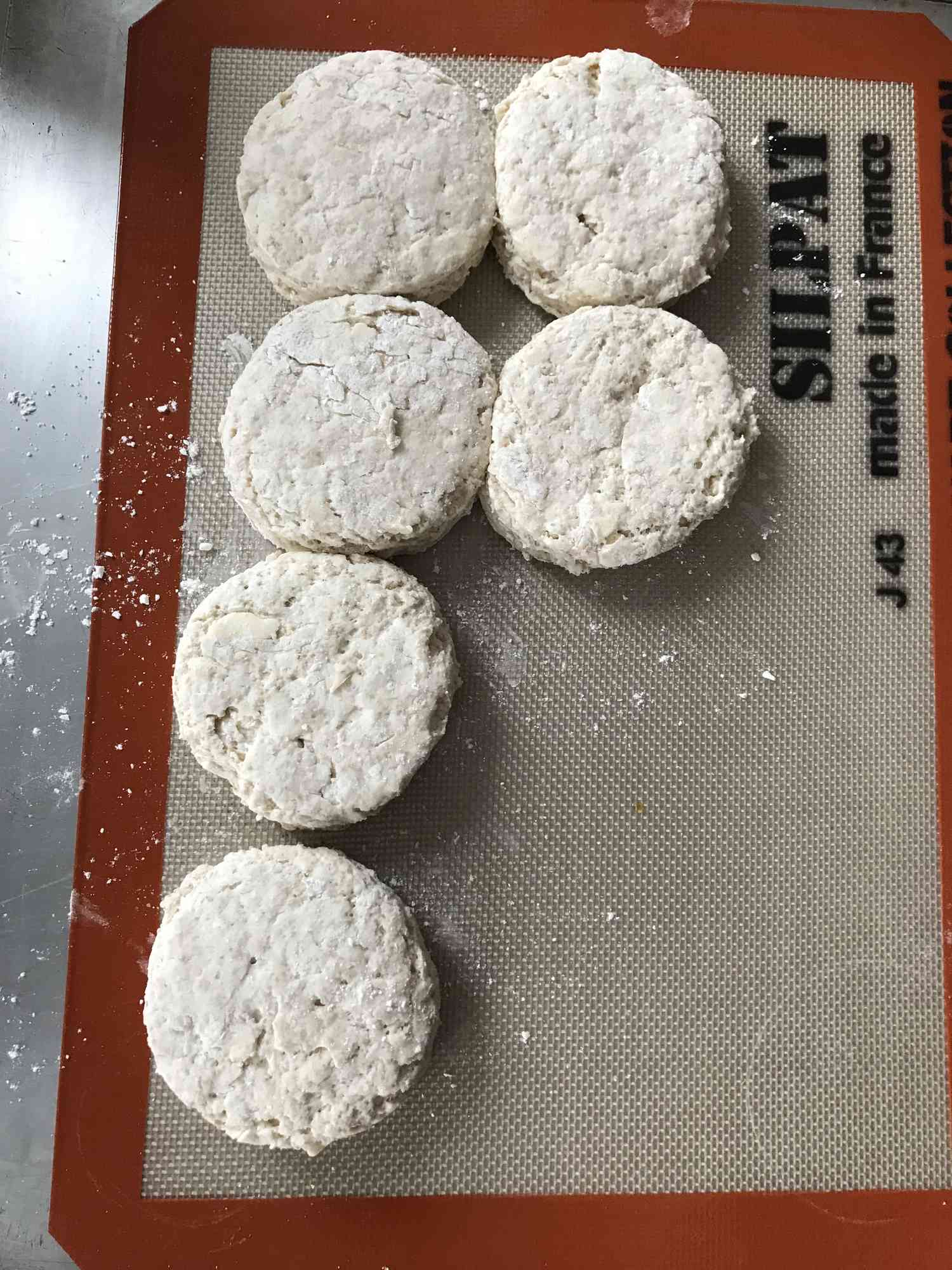 rounds of cathead biscuit dough