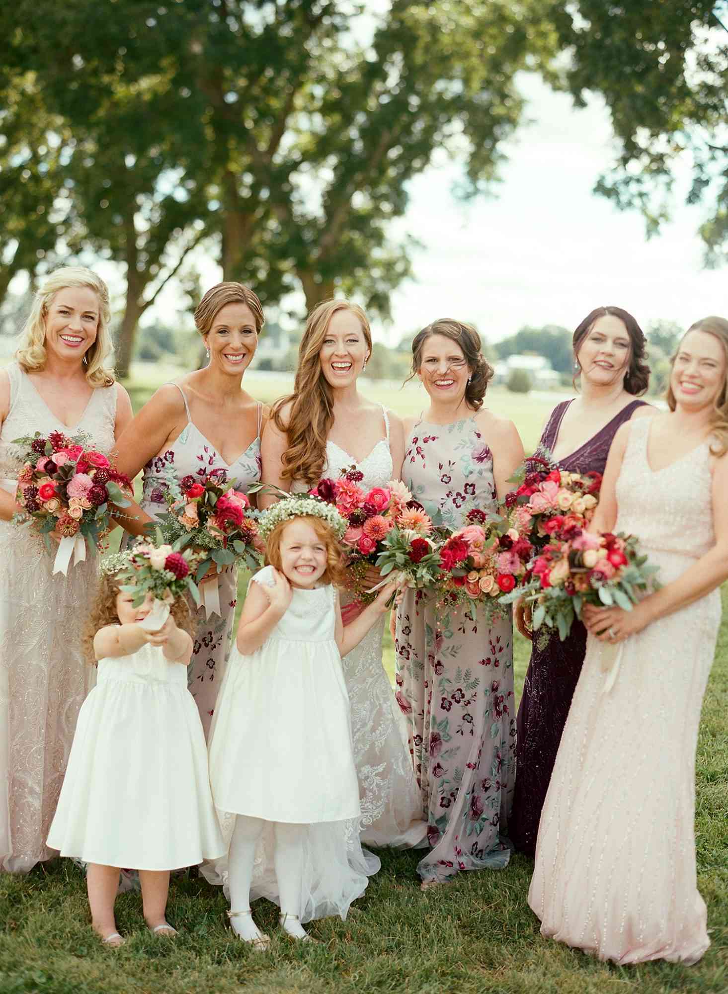 jen geoff wedding bridesmaids and flower girls