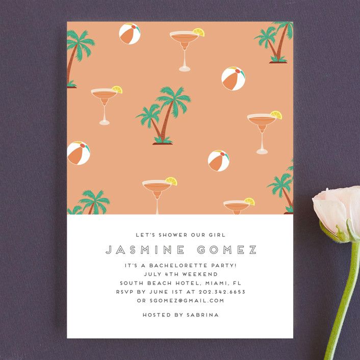 bachelorette party invites minted tropical bliss