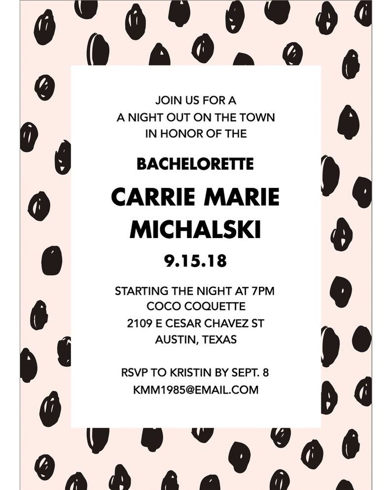bachelorette party invites papersource dots