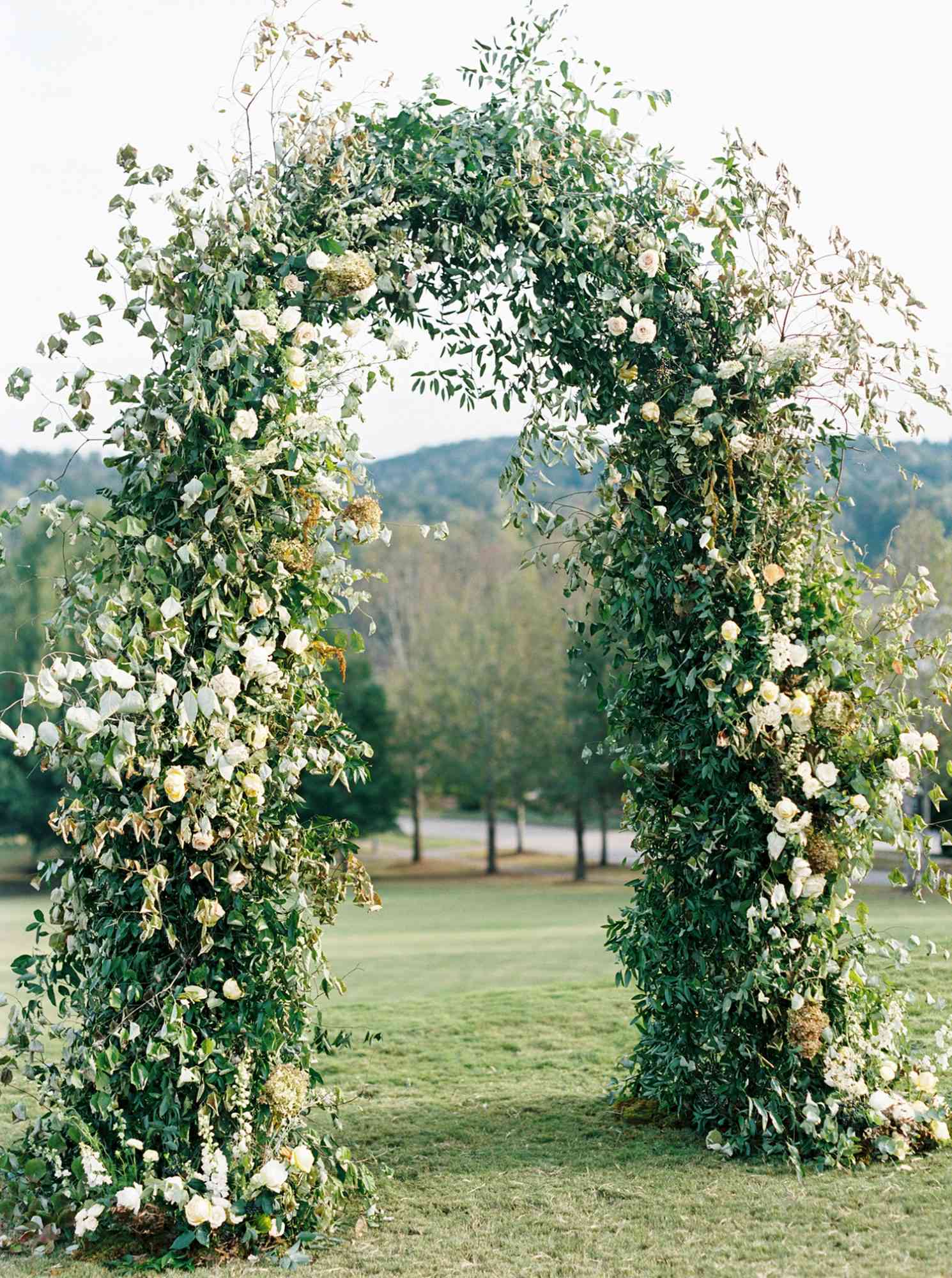 brittany alex wedding floral arch