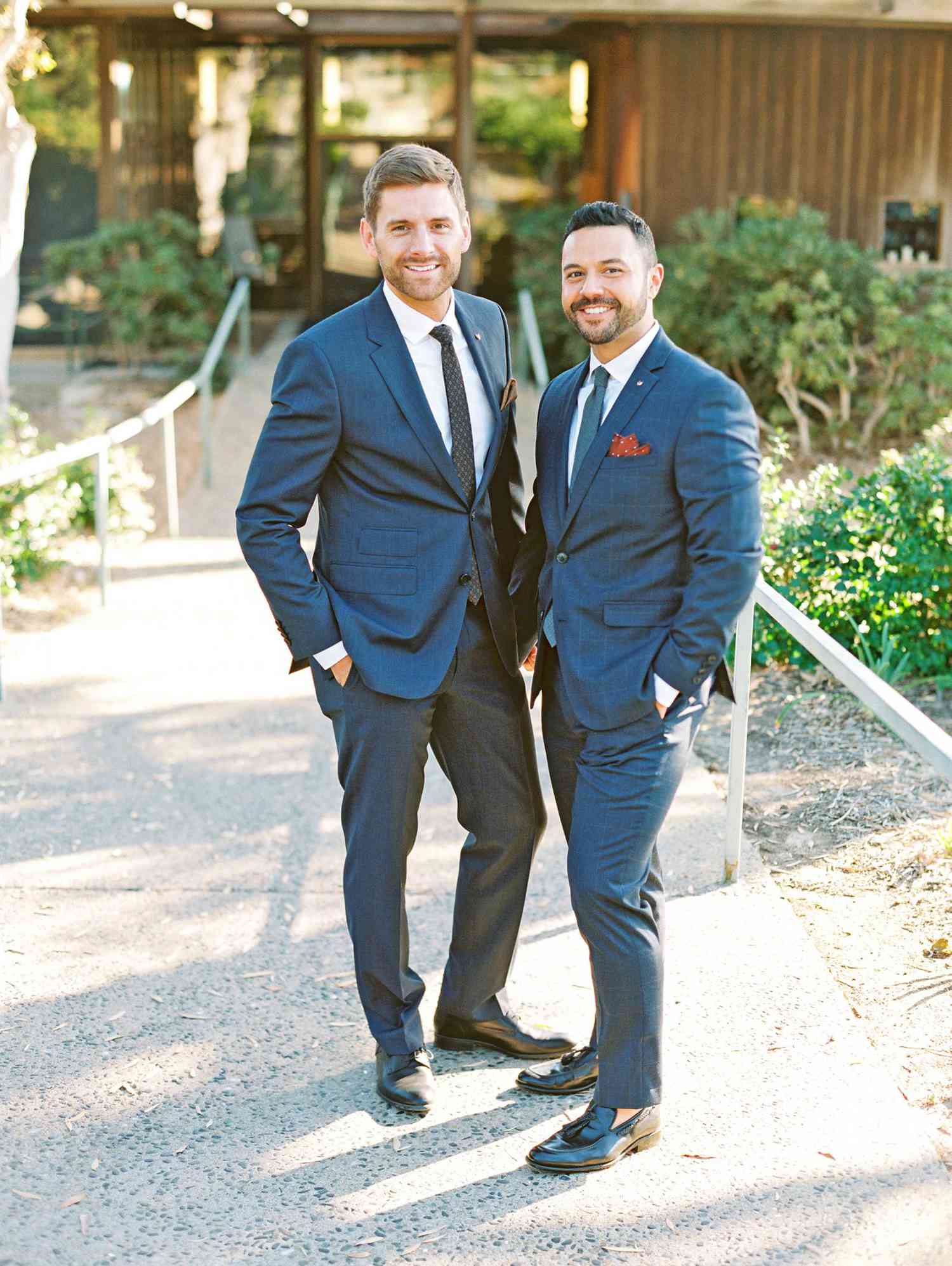 rob franco wedding grooms blue suits