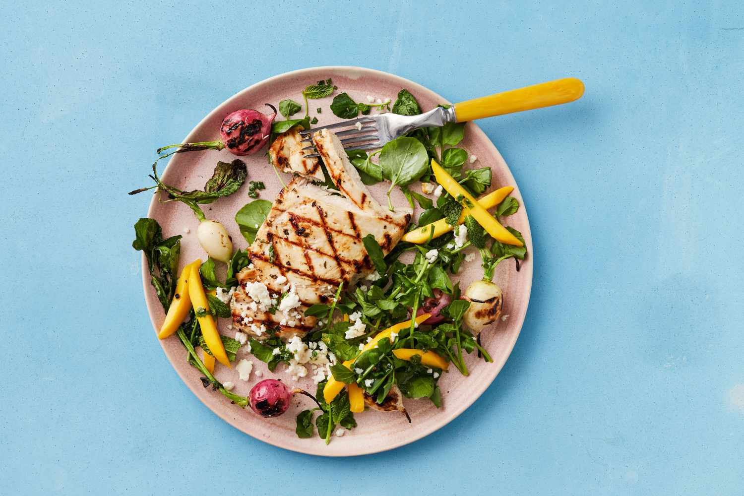 grilled chicken with mango mint lime dressing