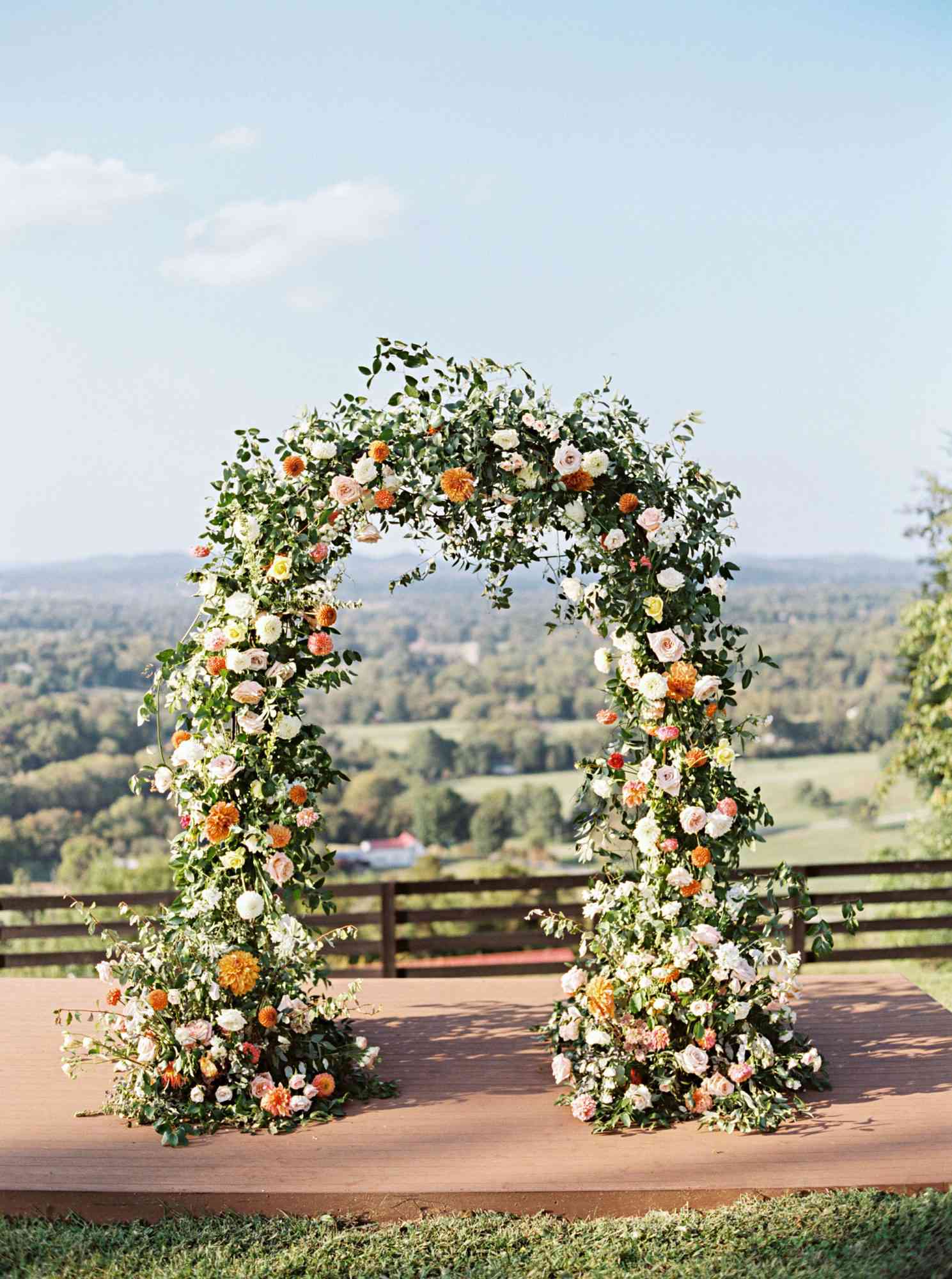 amanda william wedding tennessee floral arch