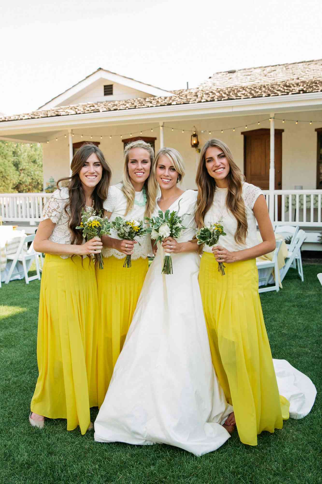 two piece bridesmaids callie hobbs photography yellow