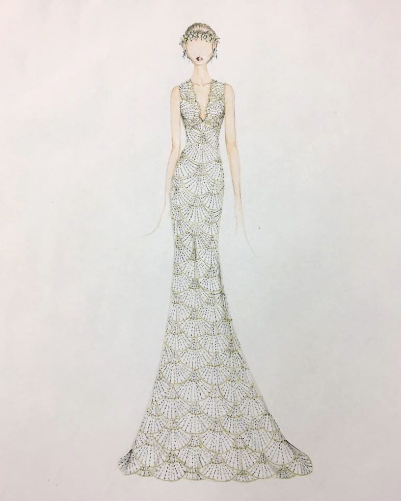 bridal fashion week sketches fall 2019 francesca miranda