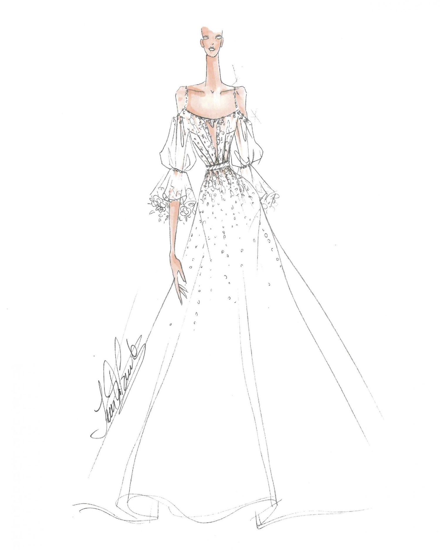 bridal fashion week sketches fall 2019 ines di santo