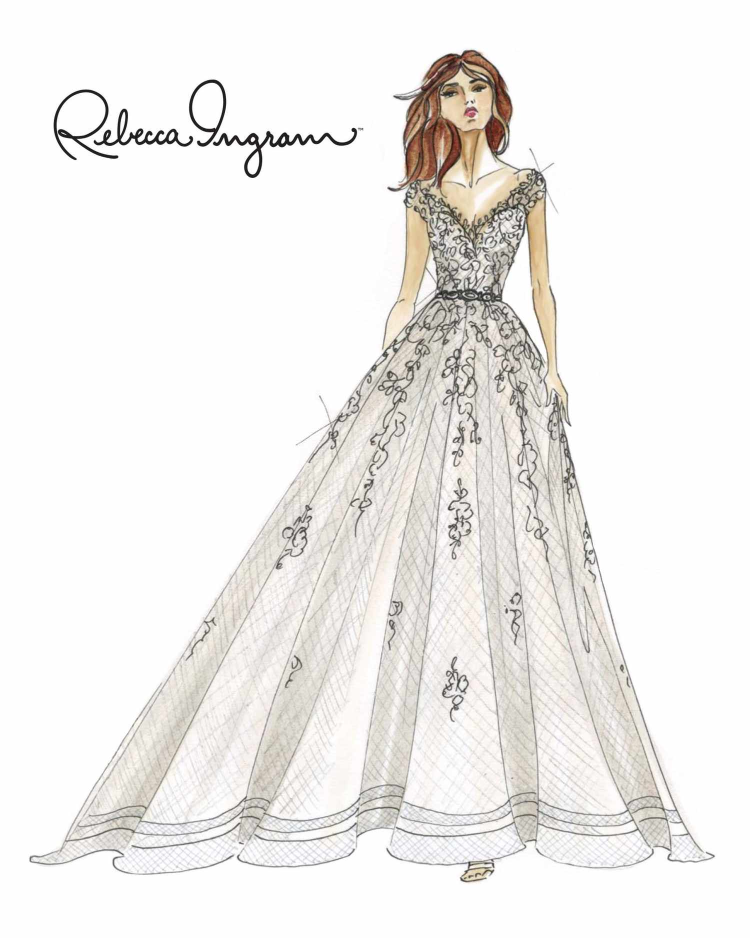 bridal fashion week sketches fall 2019 rebecca ingram