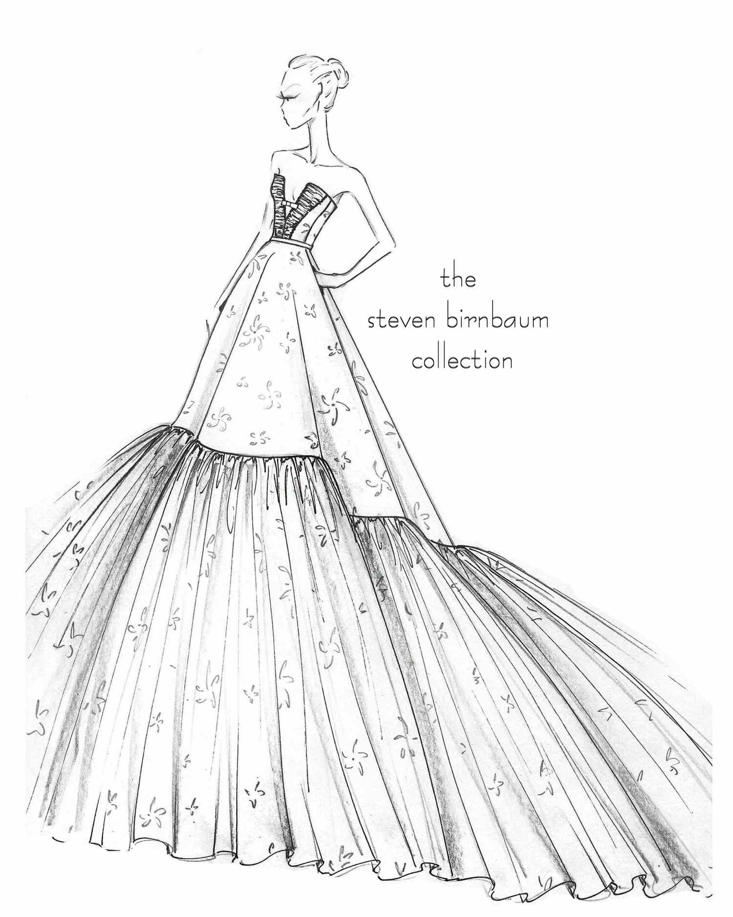 bridal fashion week sketches fall 2019 steven birnbaum