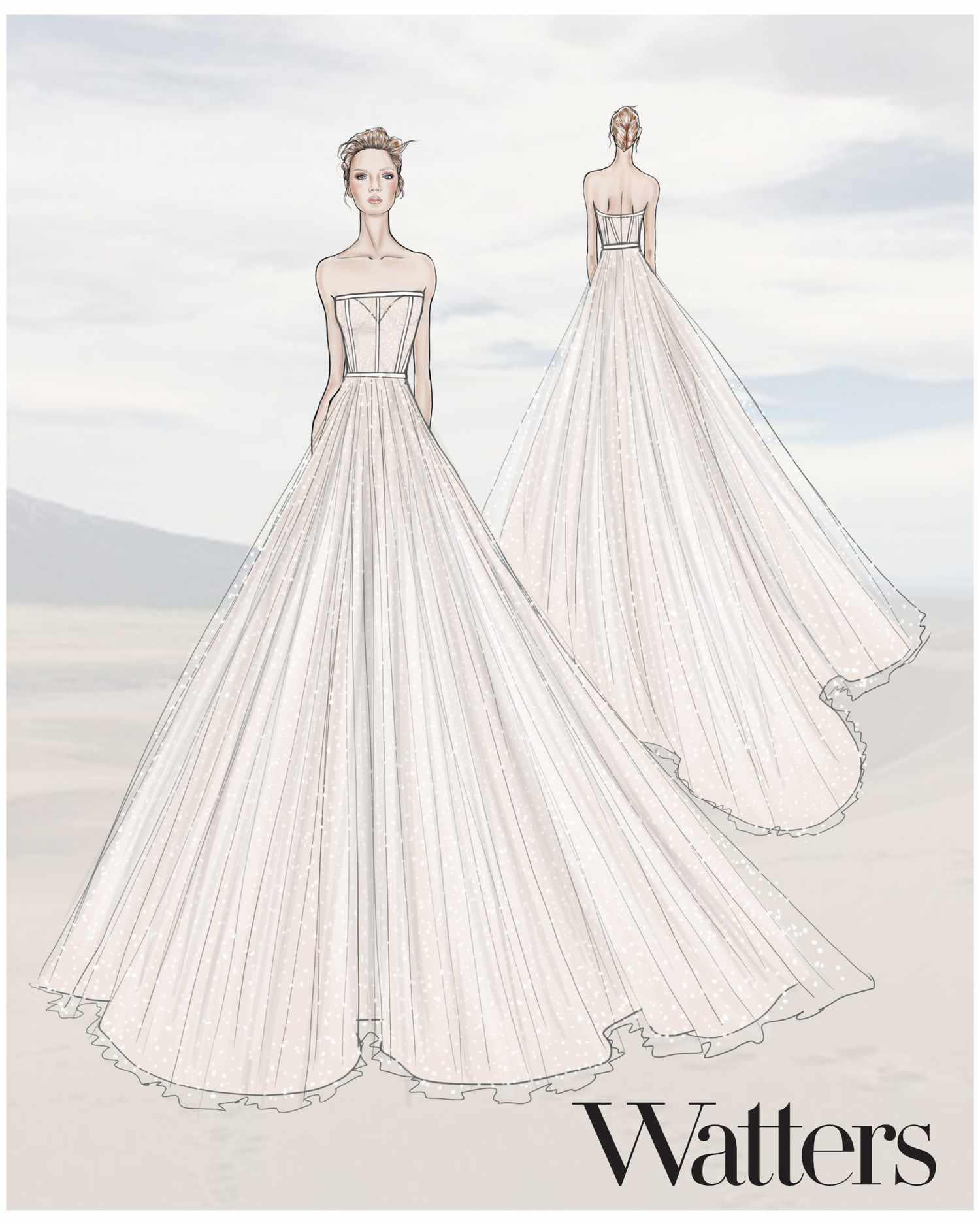 bridal fashion week sketches fall 2019 watters