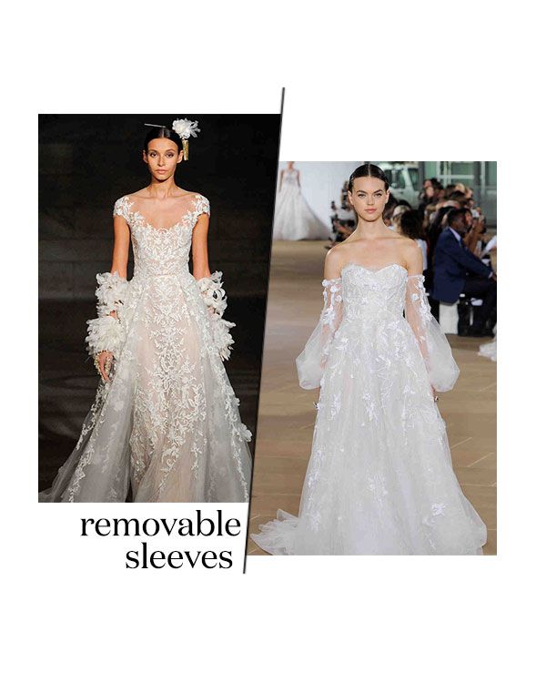 fall 2019 bridal fashion week trends removable sleeves