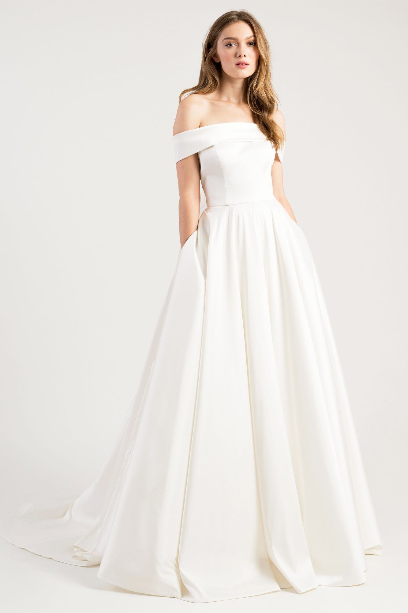 jenny by jenny yoo wedding dress off the shoulder ball gown simple