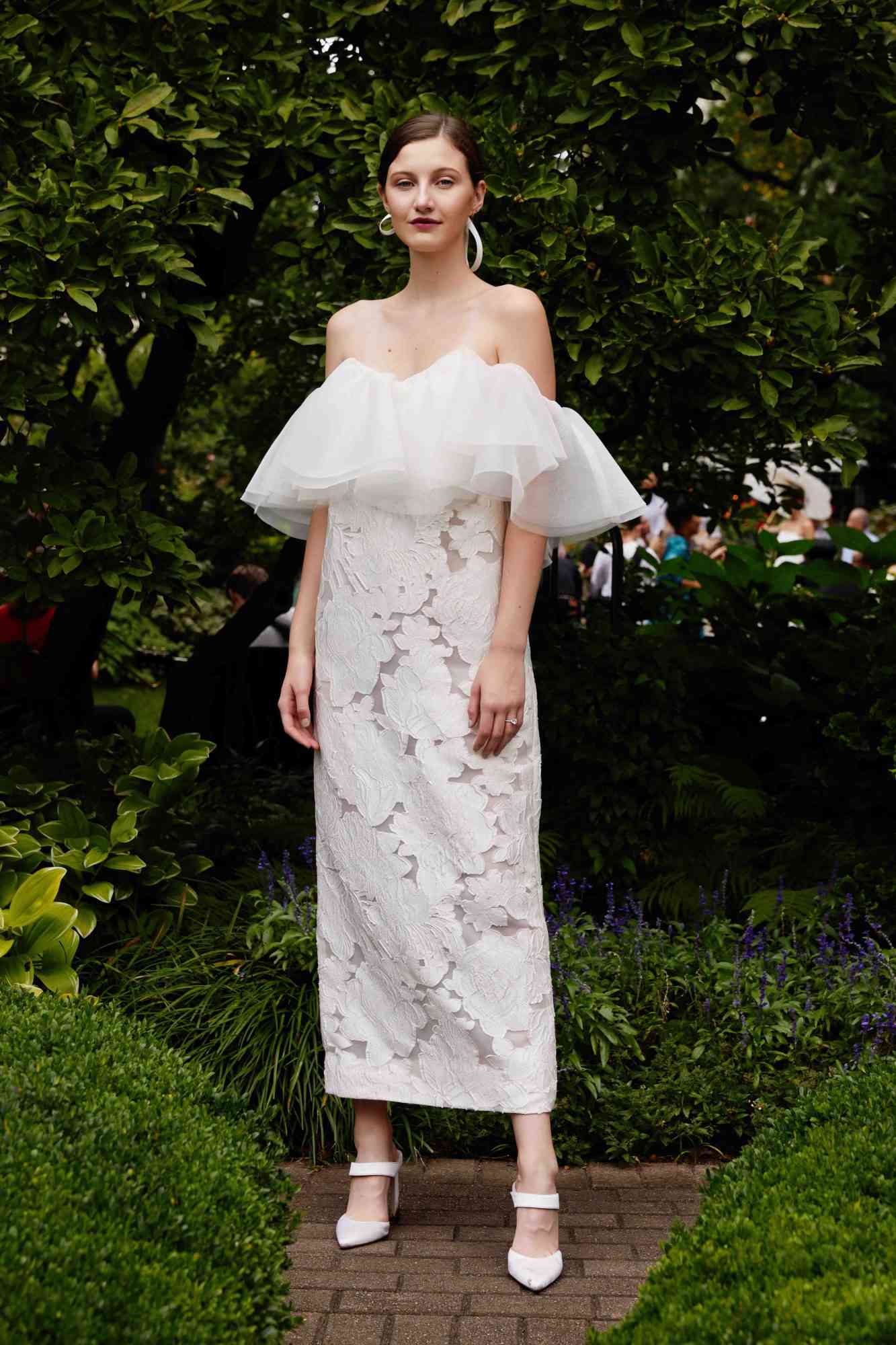 Lela Rose off the shoulder wedding dress with tulle fall 2019
