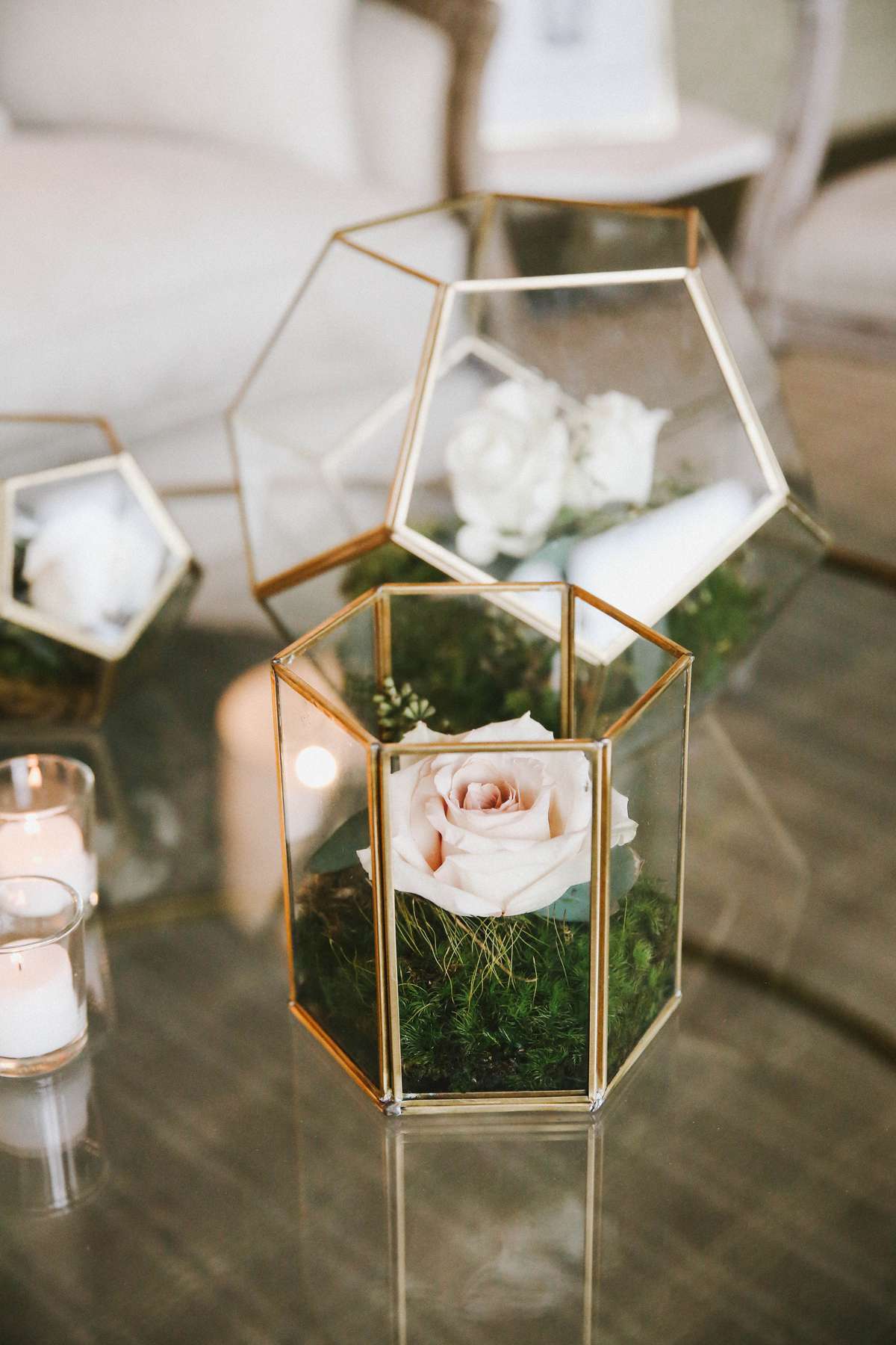 after party decor geometric vases