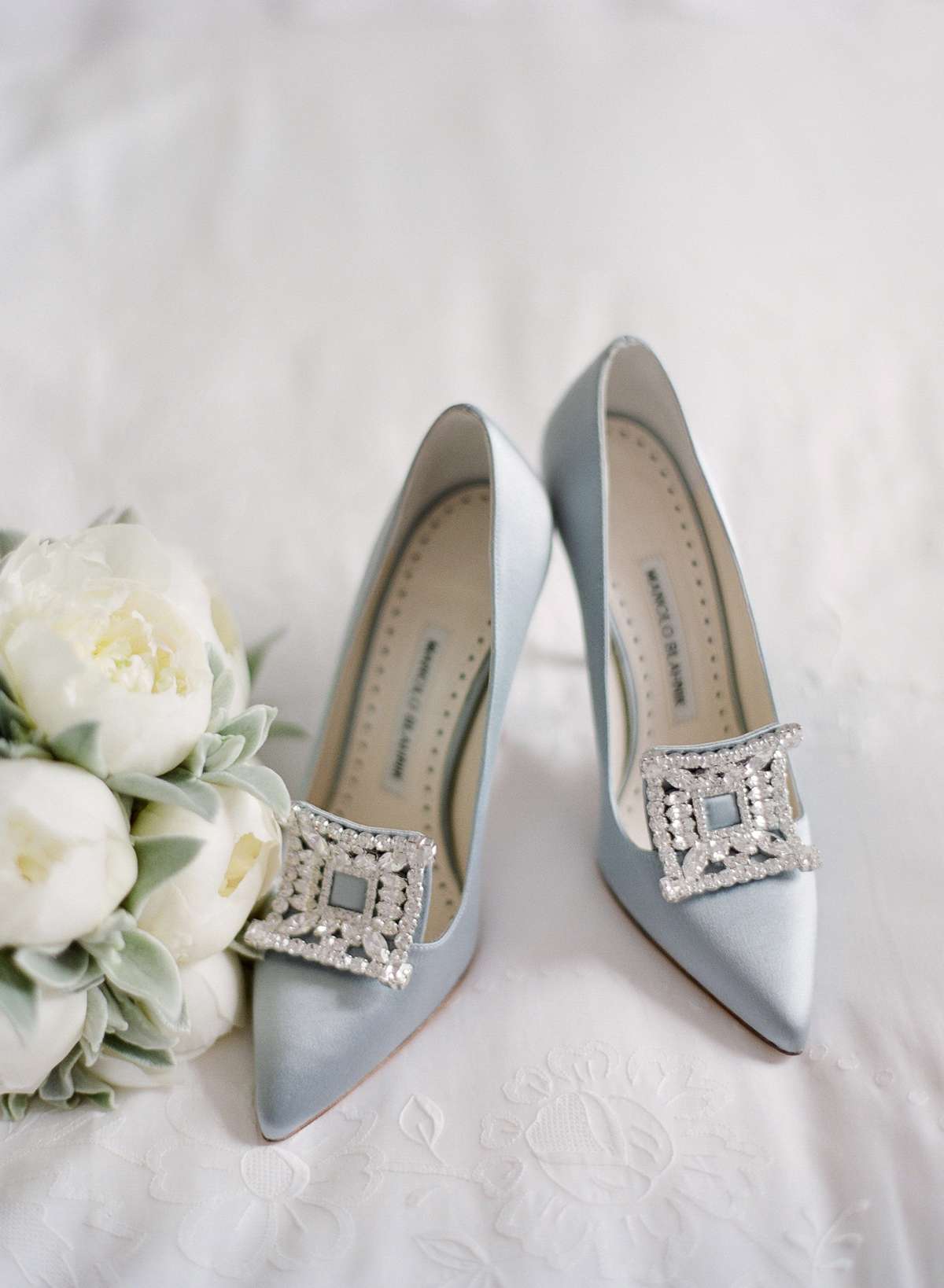 peony matthew england wedding pale blue high heels