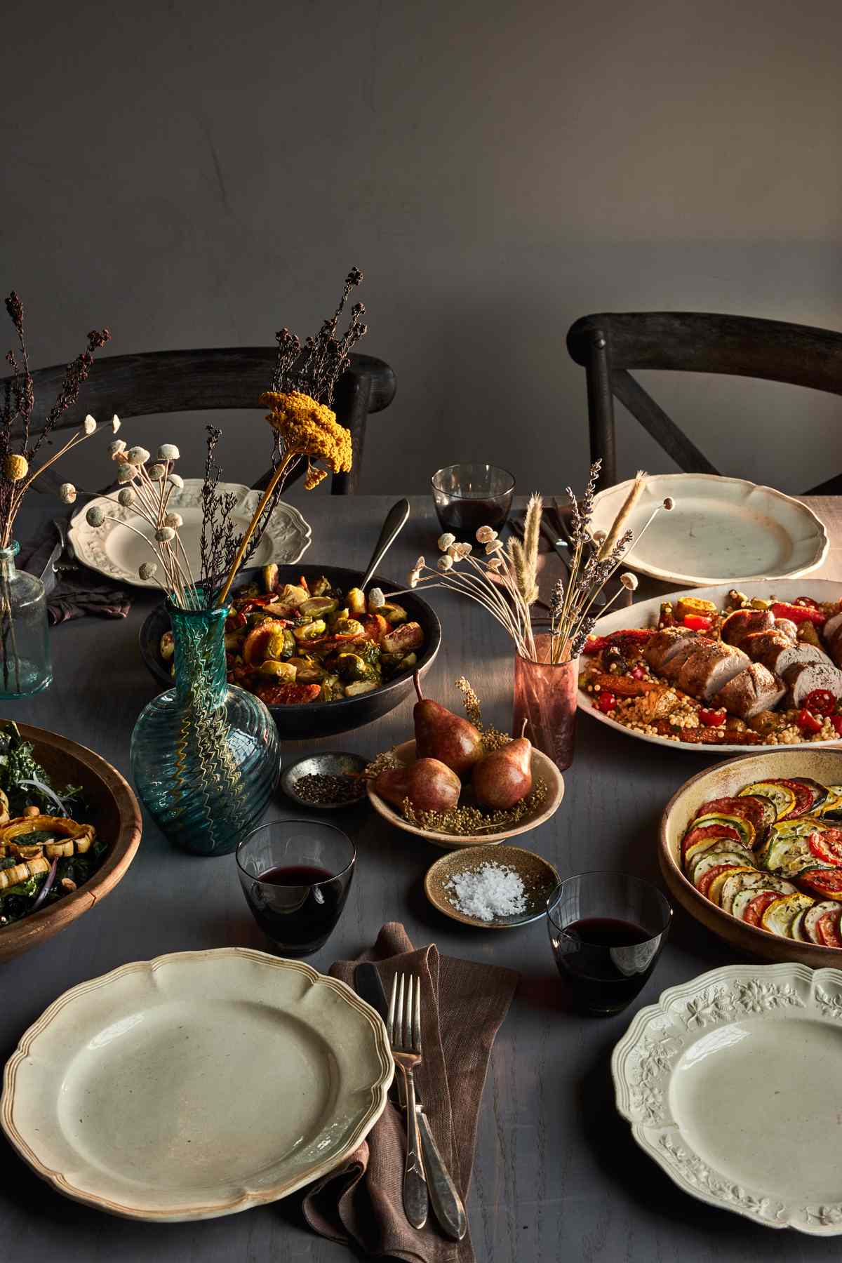 秋季便餐，餐桌上的食物准备好了金沙网站开户