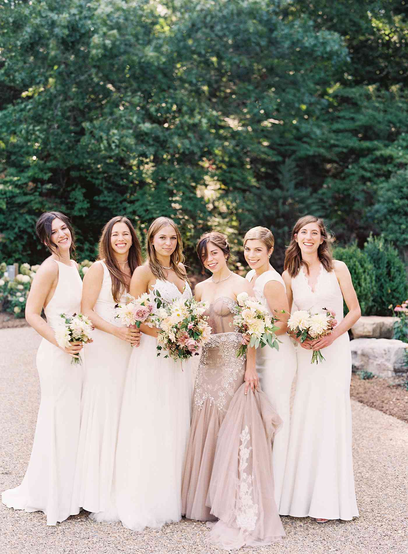 All-White Bridesmaids' Dresses