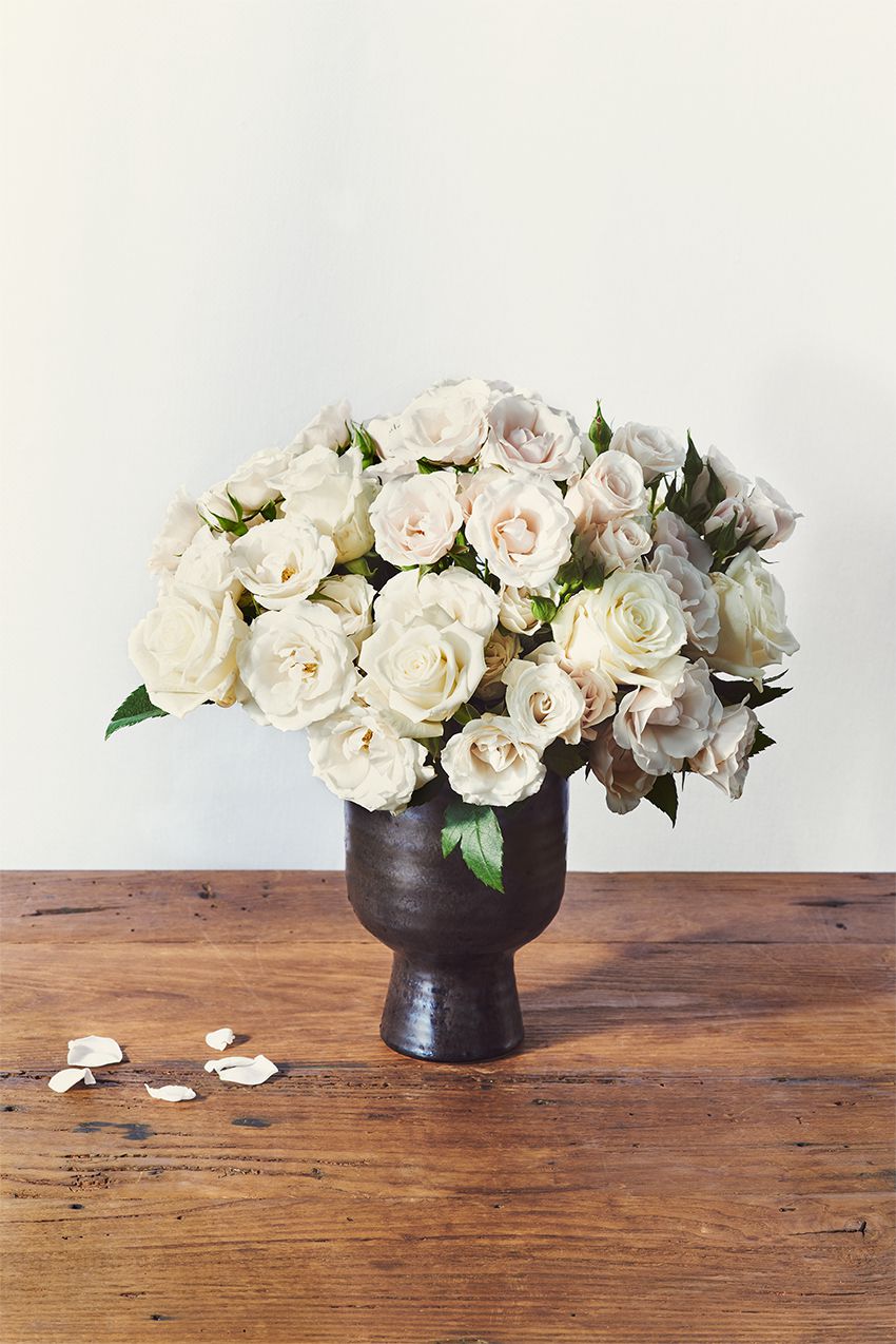 white rose holiday centerpiece