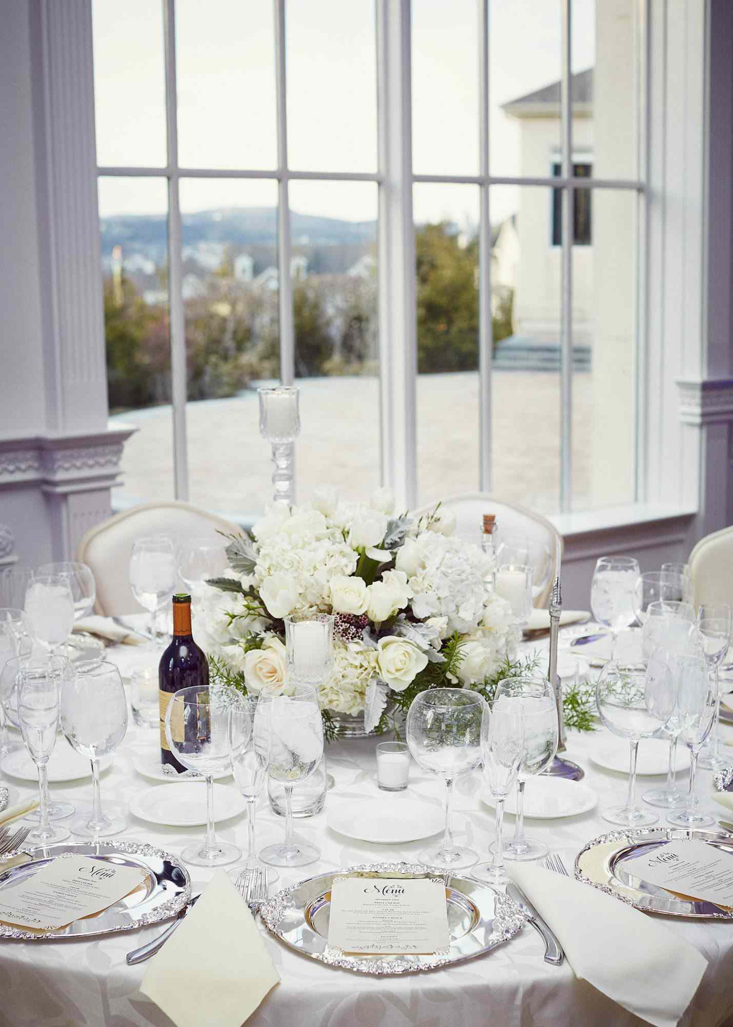 shqipe zenel wedding table centerpiece white