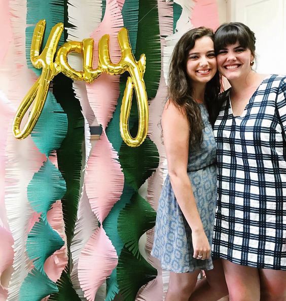 bridal shower ideas guests stand by yay letter balloons