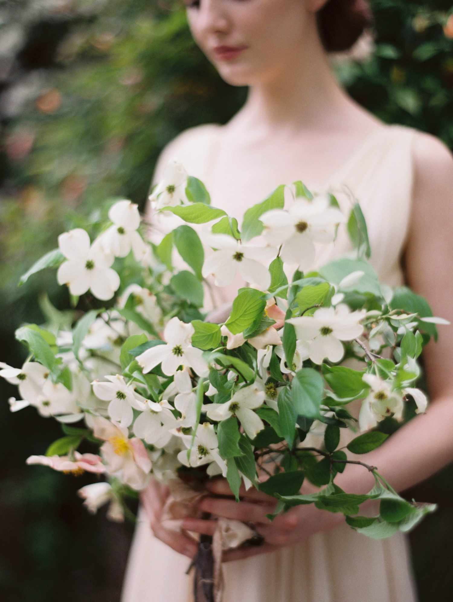 simple dogwood only bouquet