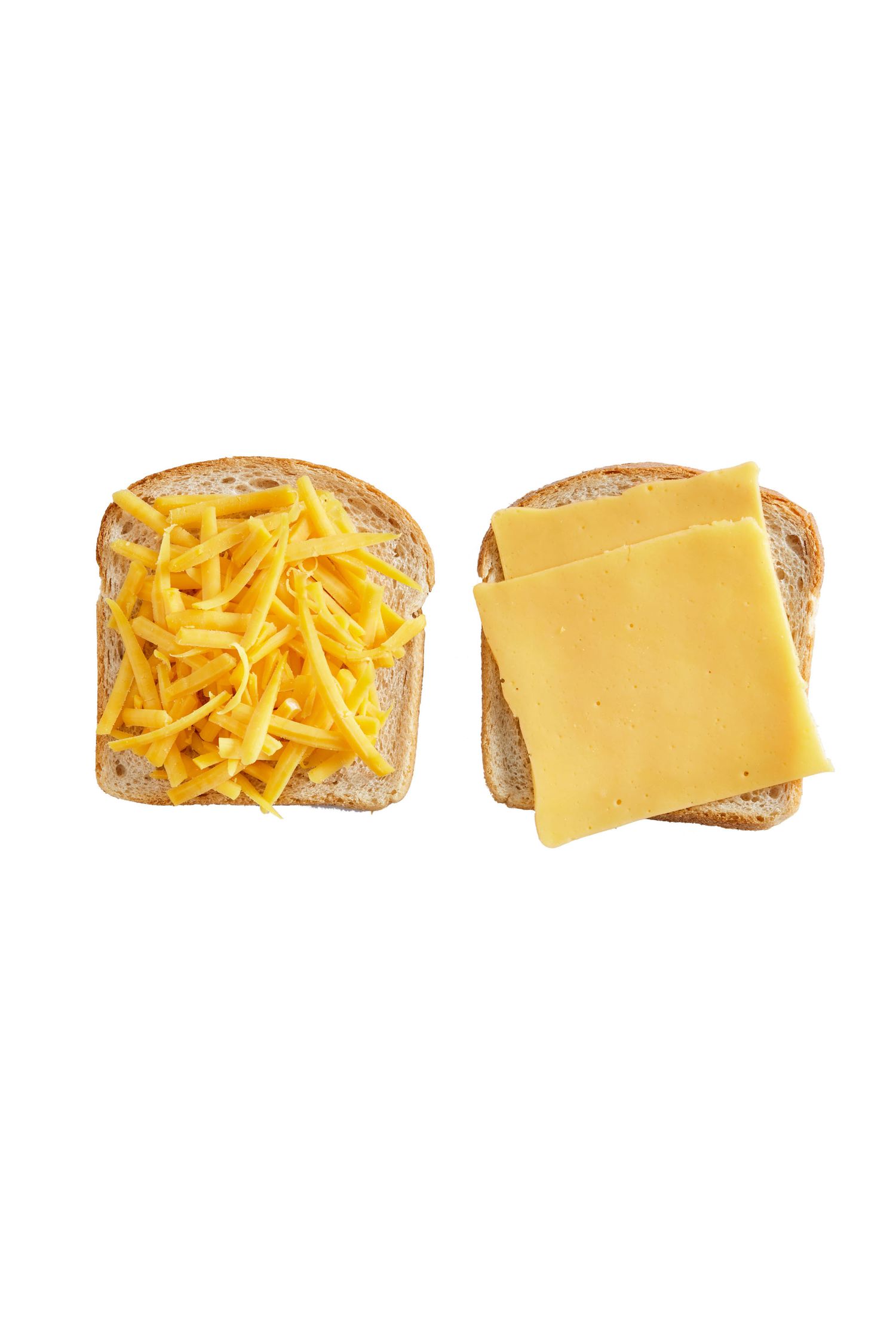 cheese on bread slices