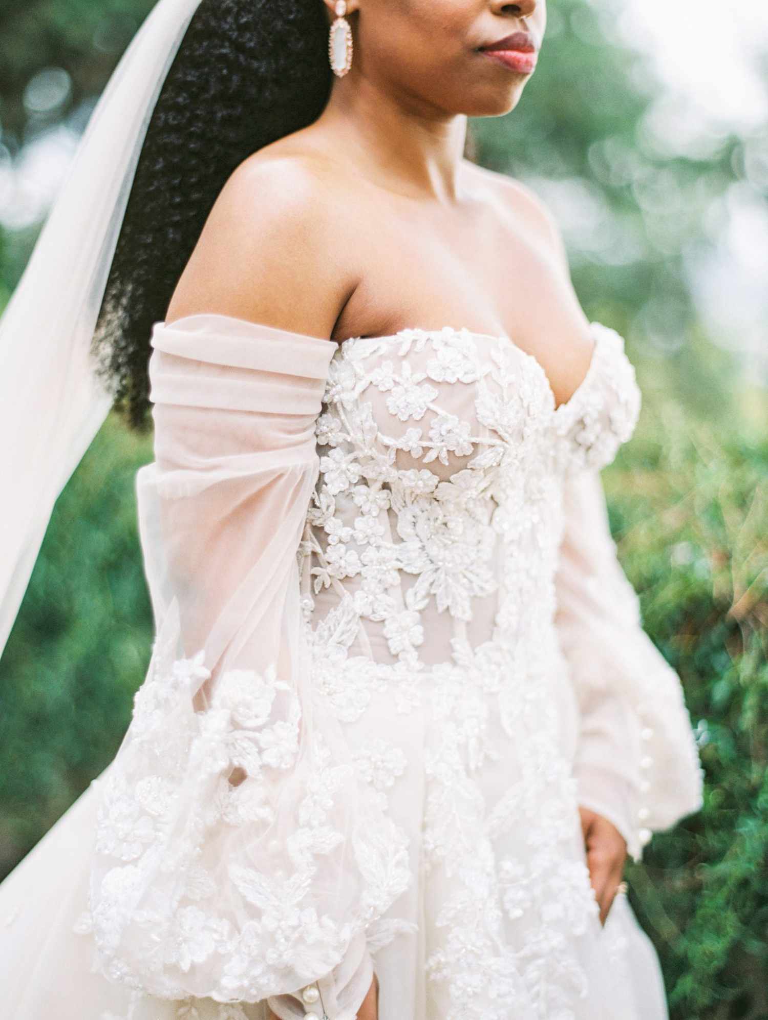jamie and michael wedding dress sleeve detail