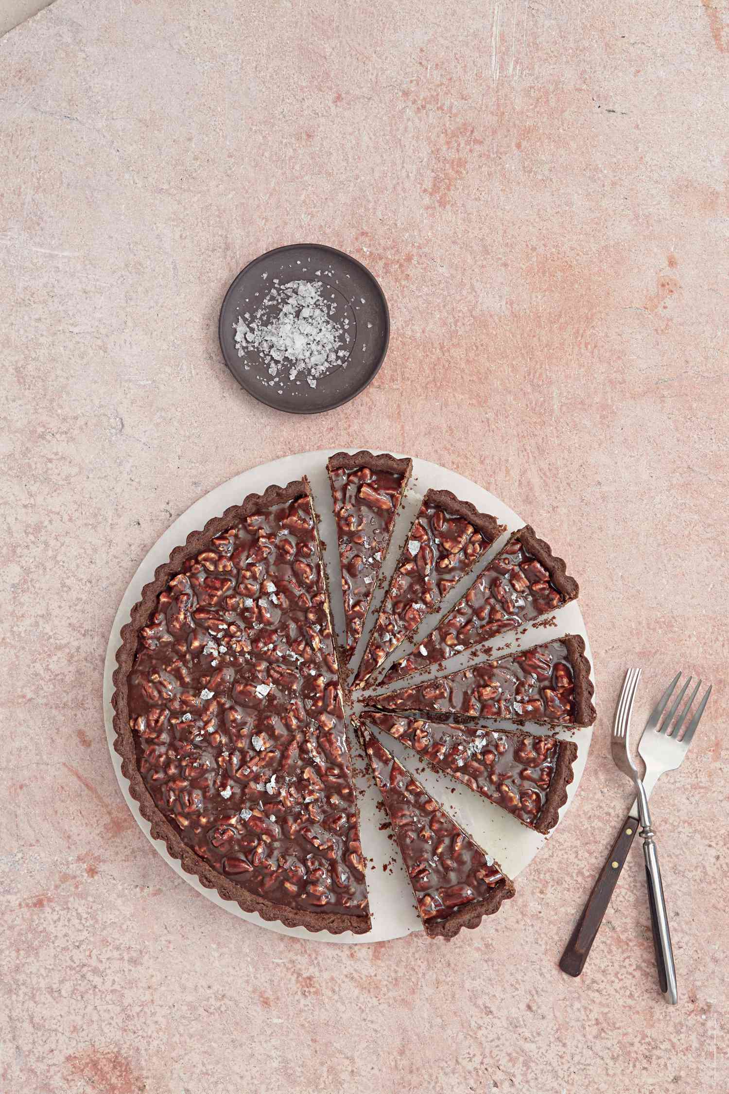 chocolate caramel pecan tart