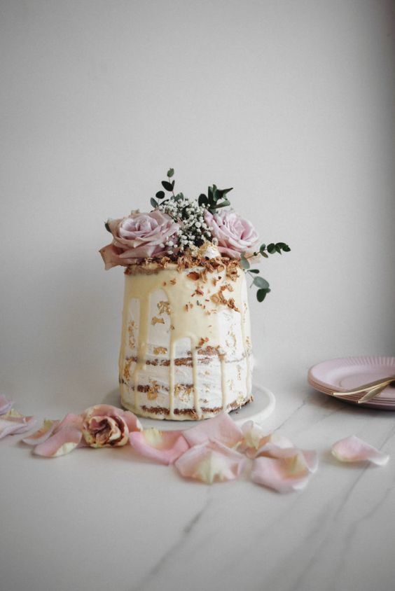 Coconut Glazed white wedding cake