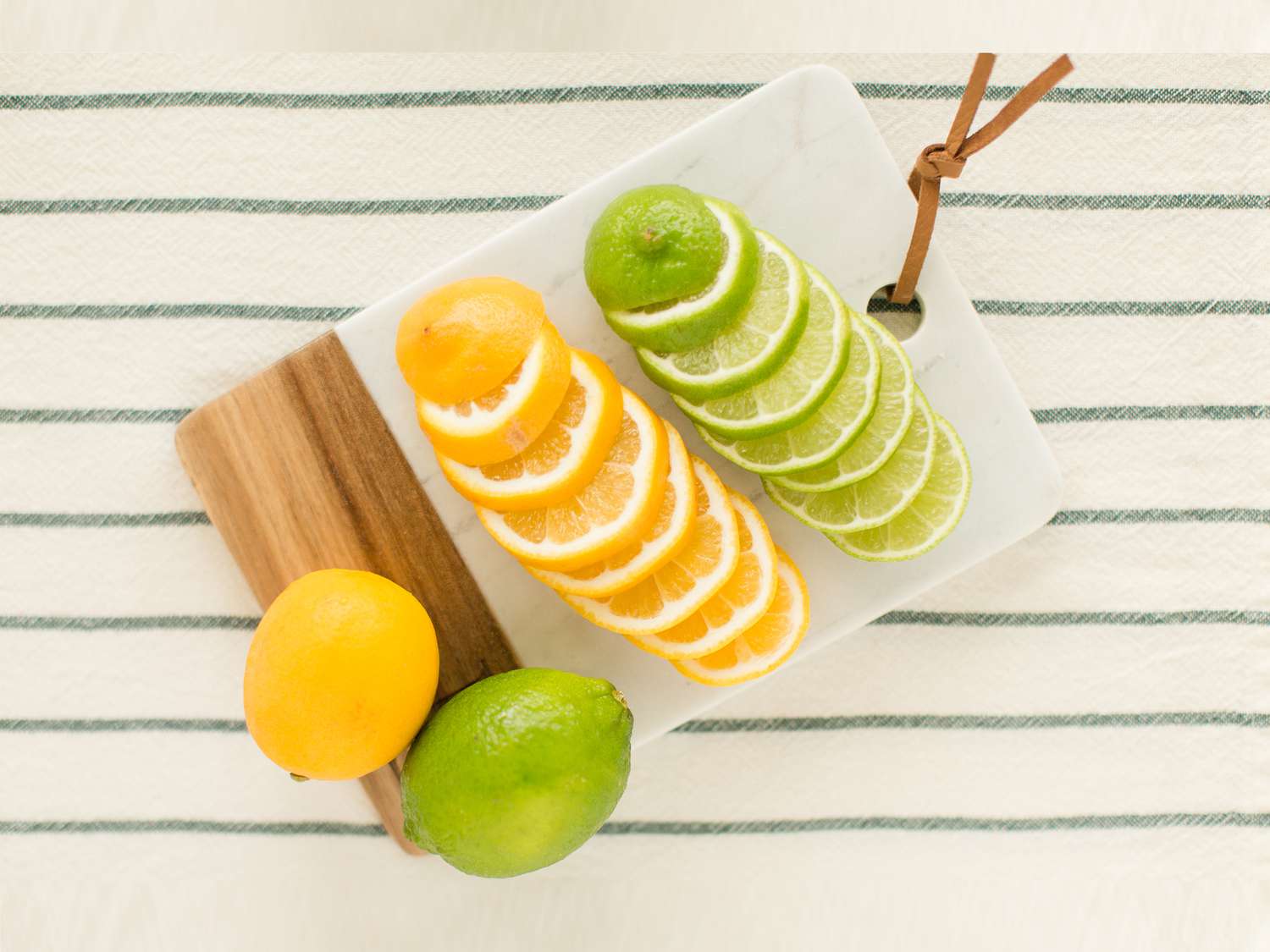 sliced fruit lemons and limes