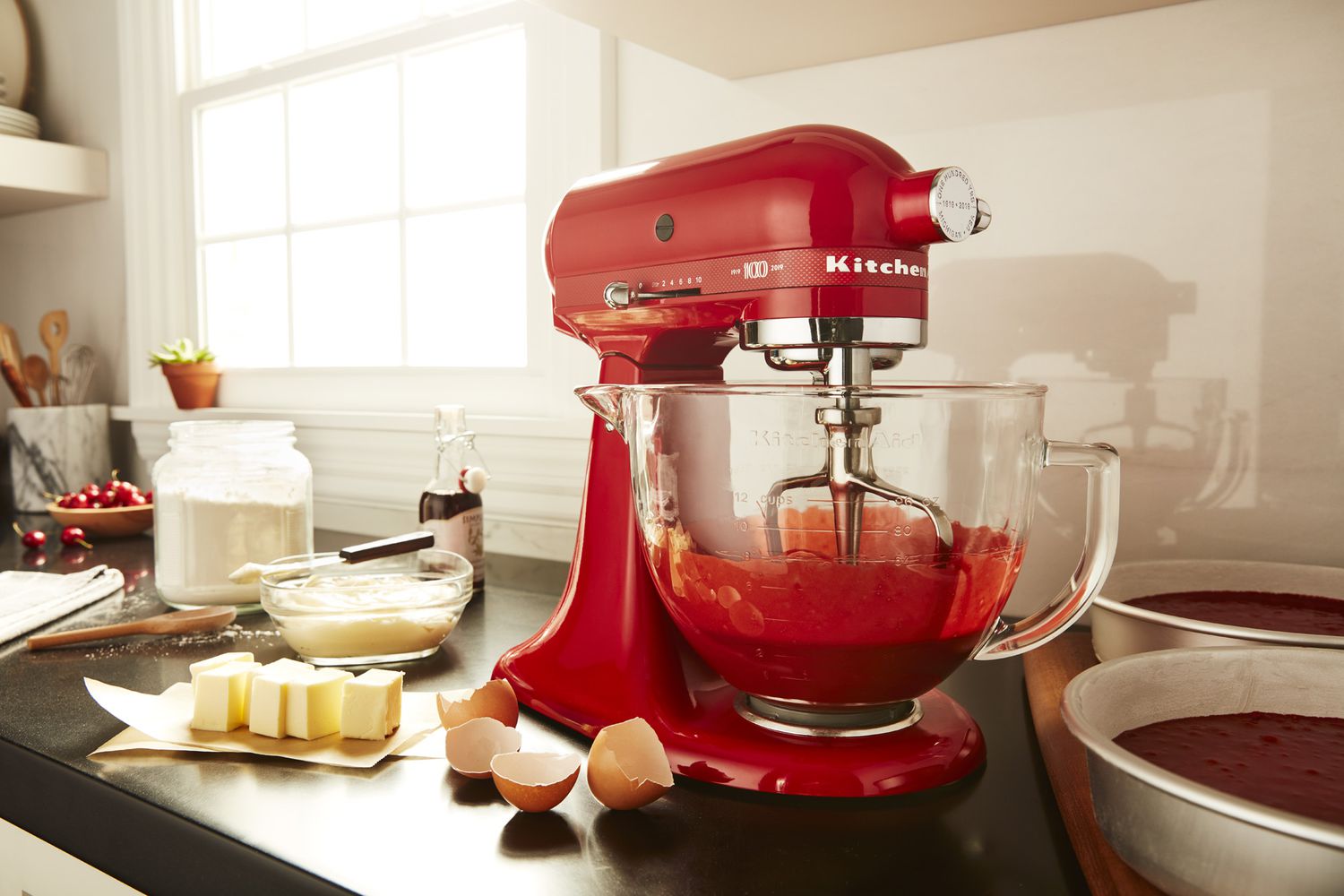 red stand mixer