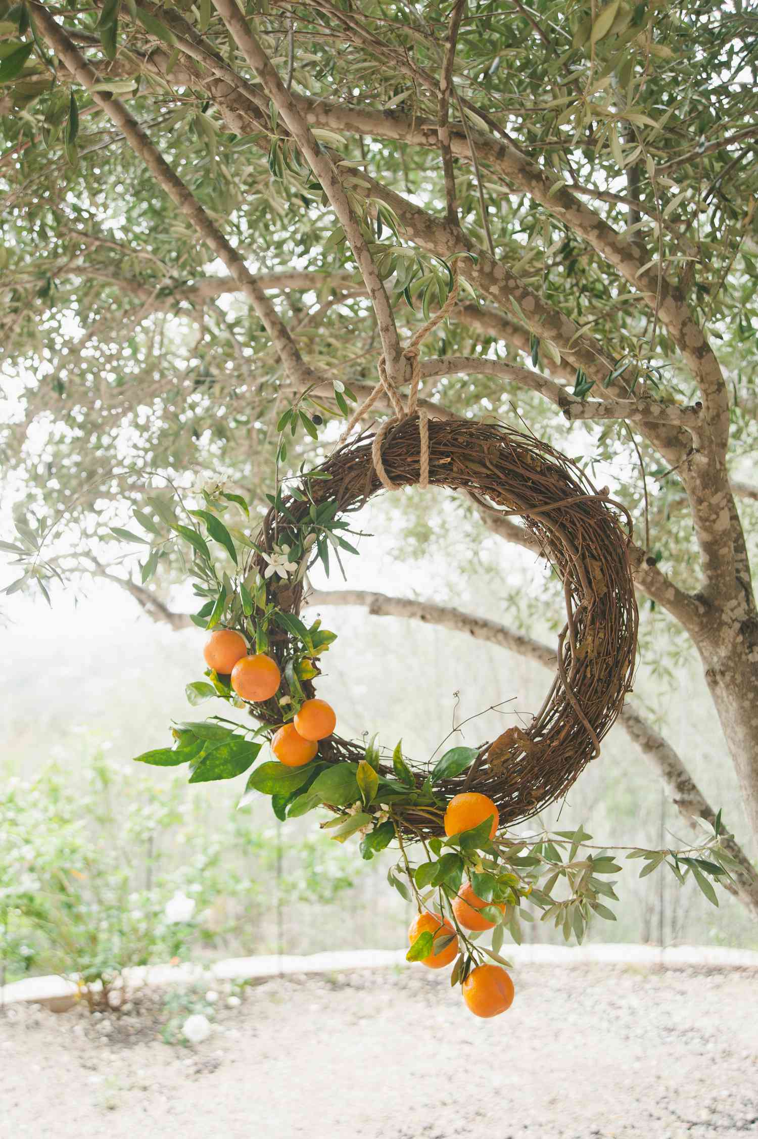 sweet laurel retreat hanging orange wreath