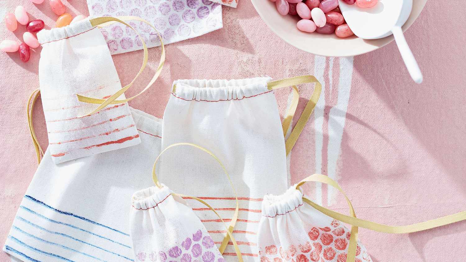 Dot and Stripe Painted Treat Bags