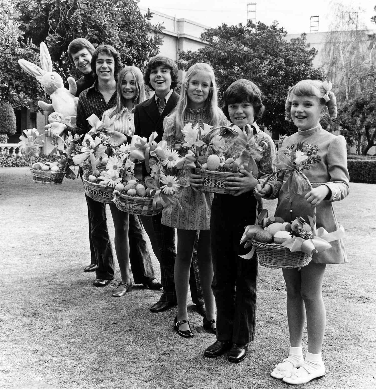 the brady bunch holding easter baskets in promo photo