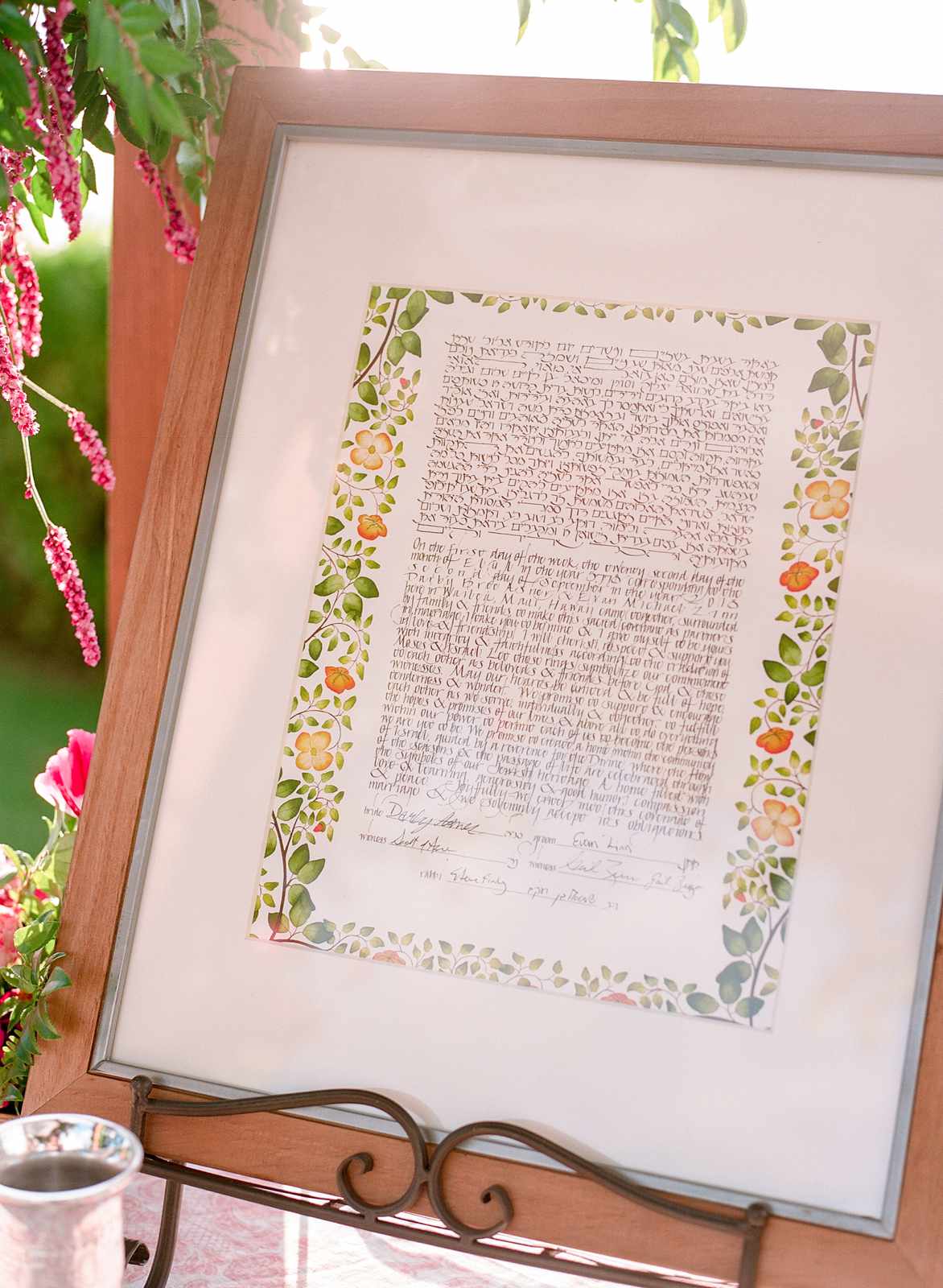 signing of their ketubah bride and groom