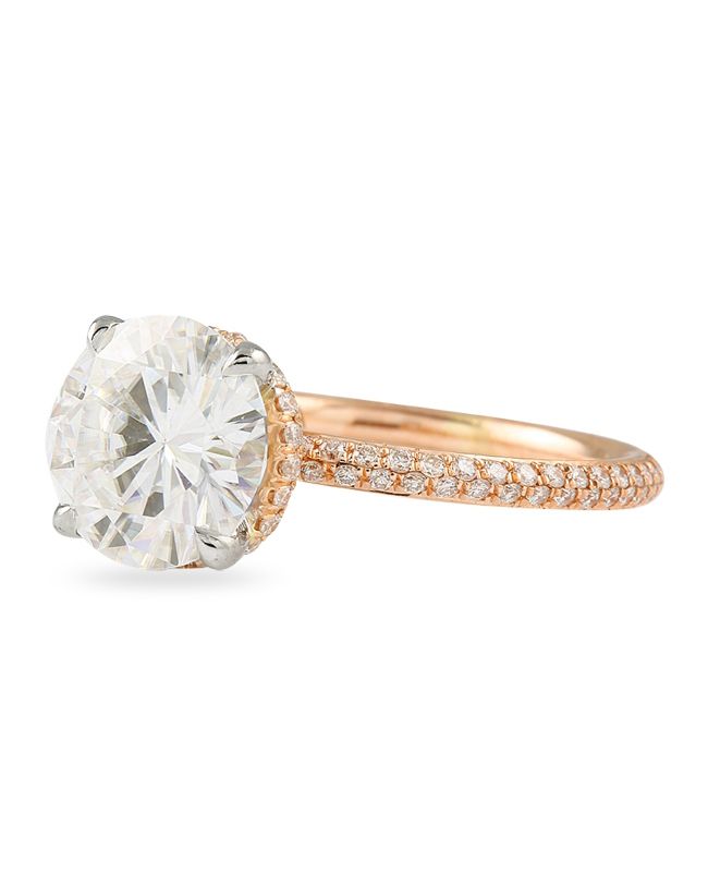 Lauren B. Jewelry Moissanite Round Two-Tone Engagement Ring