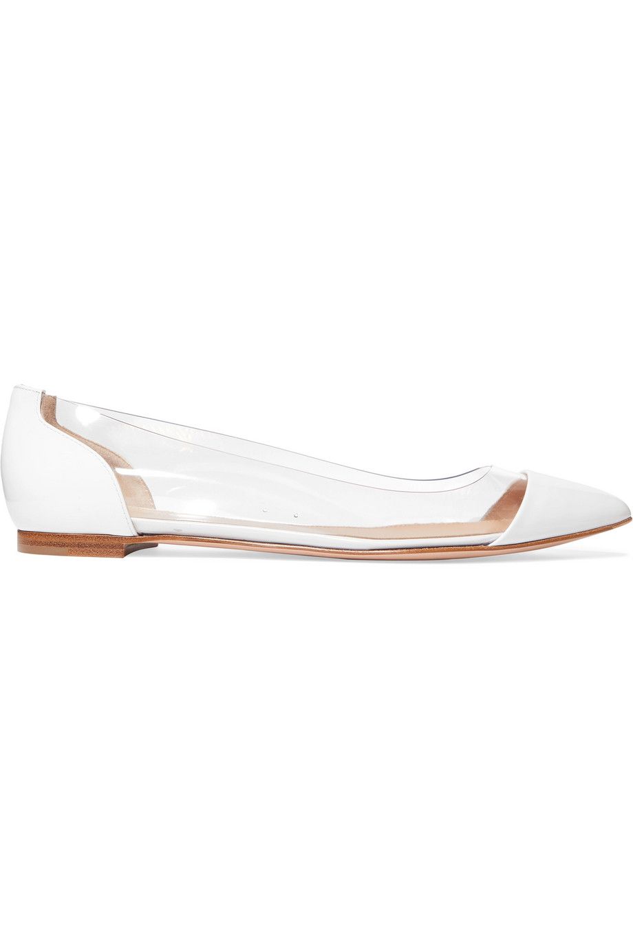 Gianvito Rossi Plexi Patent-Leather and PVC Point-Toe Flats