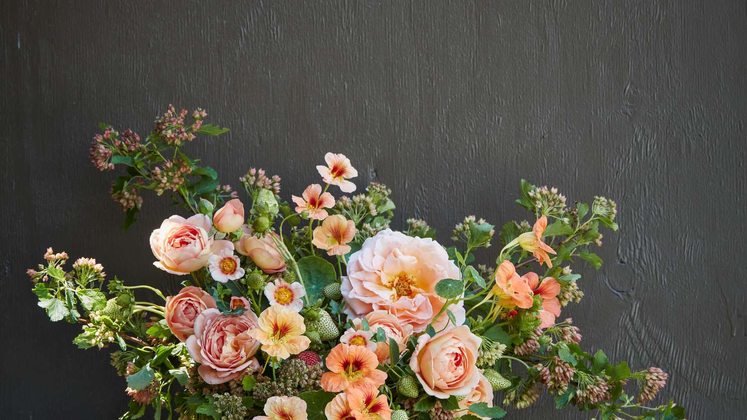 peach floral arrangement by max gill