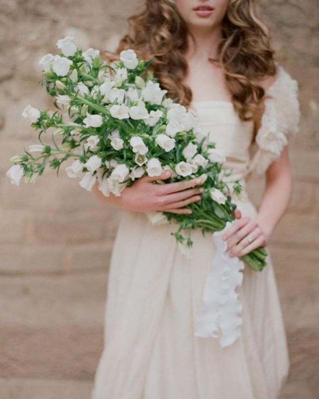 long stemmed White foxglove floral wedding bouquet