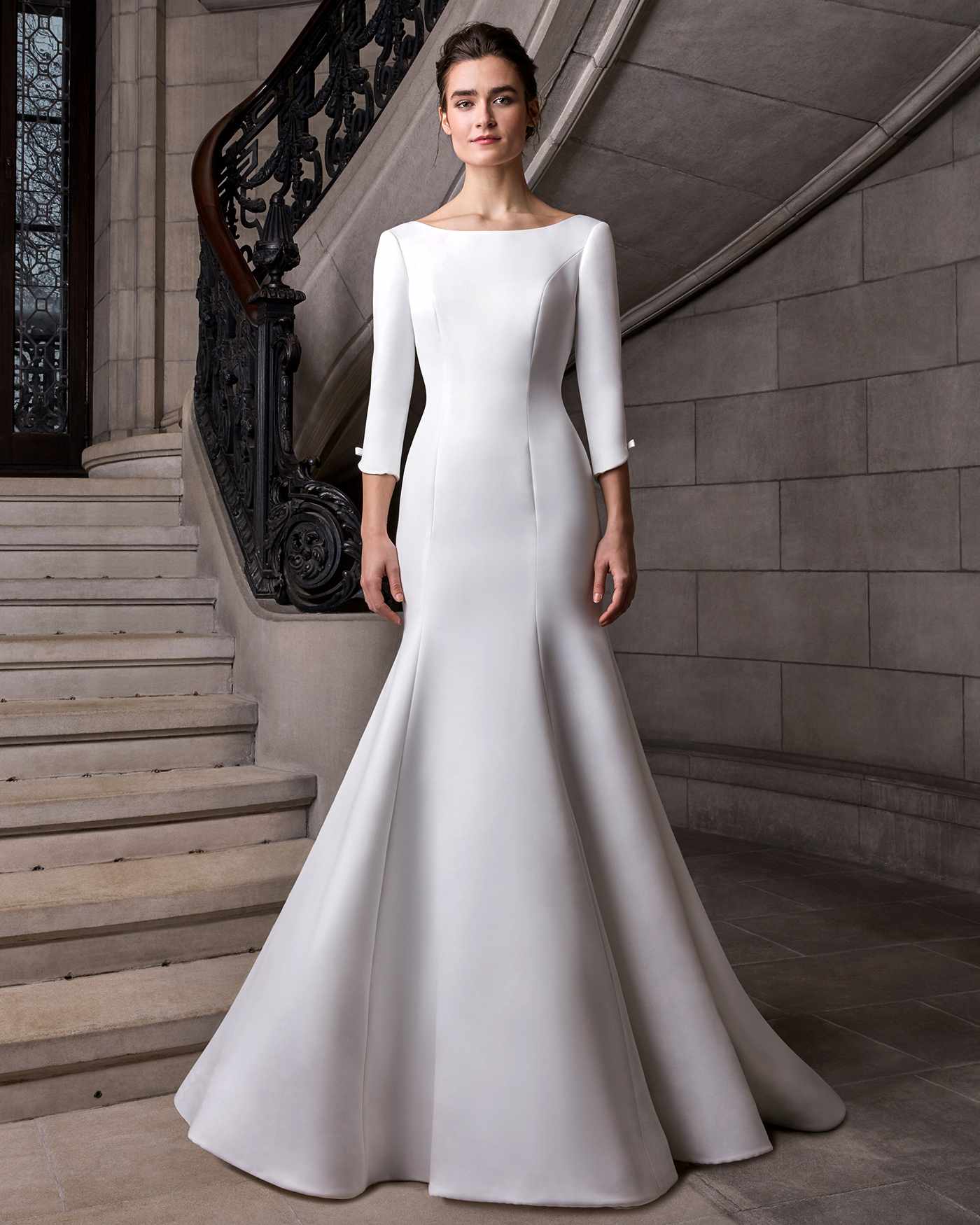 sareh nouri long sleeve a-line wedding dress spring 2020