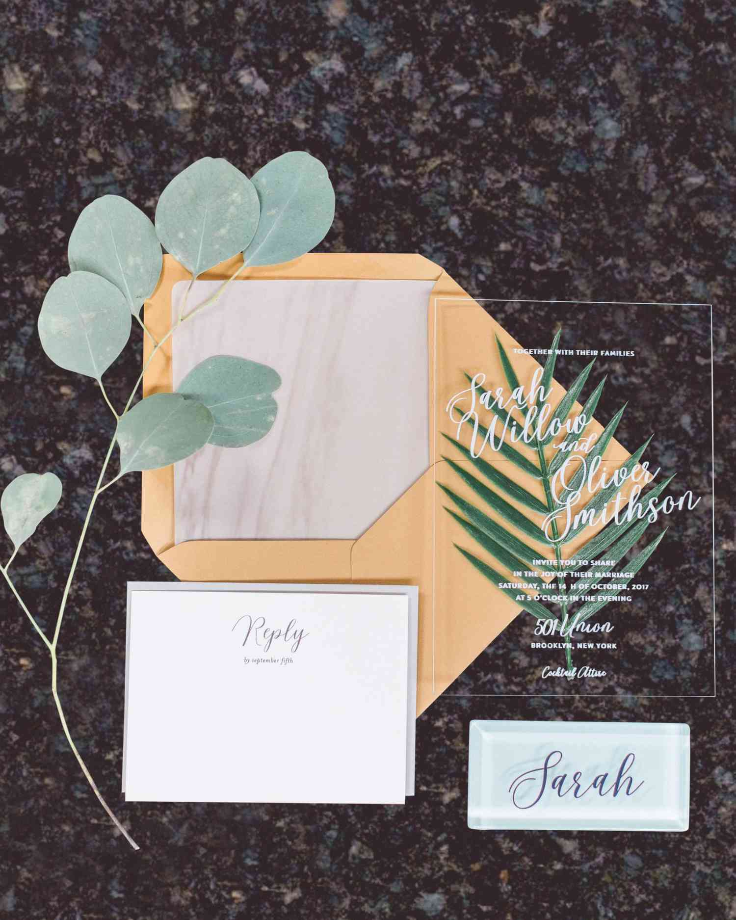 eucalyptus branch with flat lay stationary