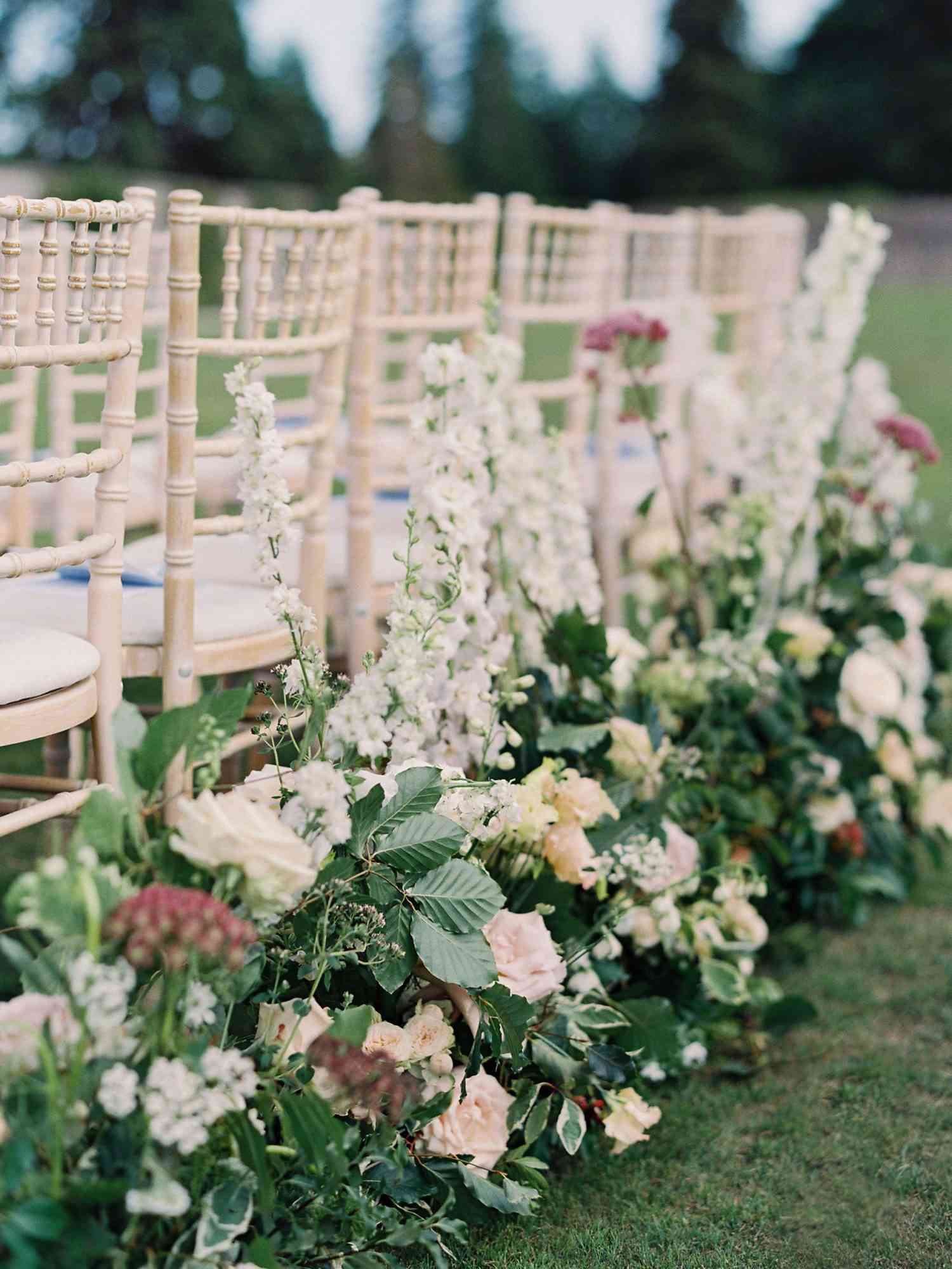 ceremony flower decor matching wedding bouquet