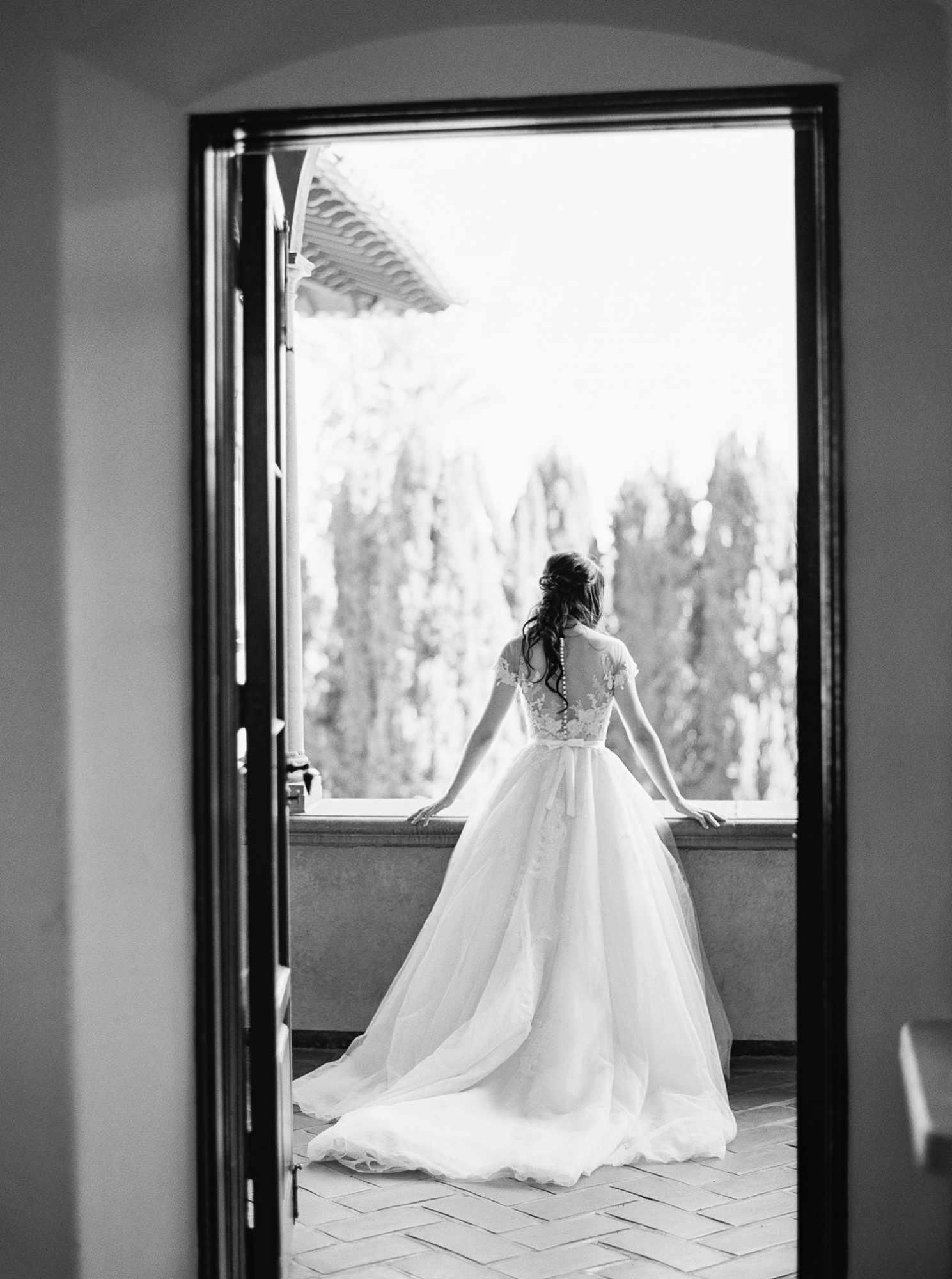 molly josh wedding bride through doorway