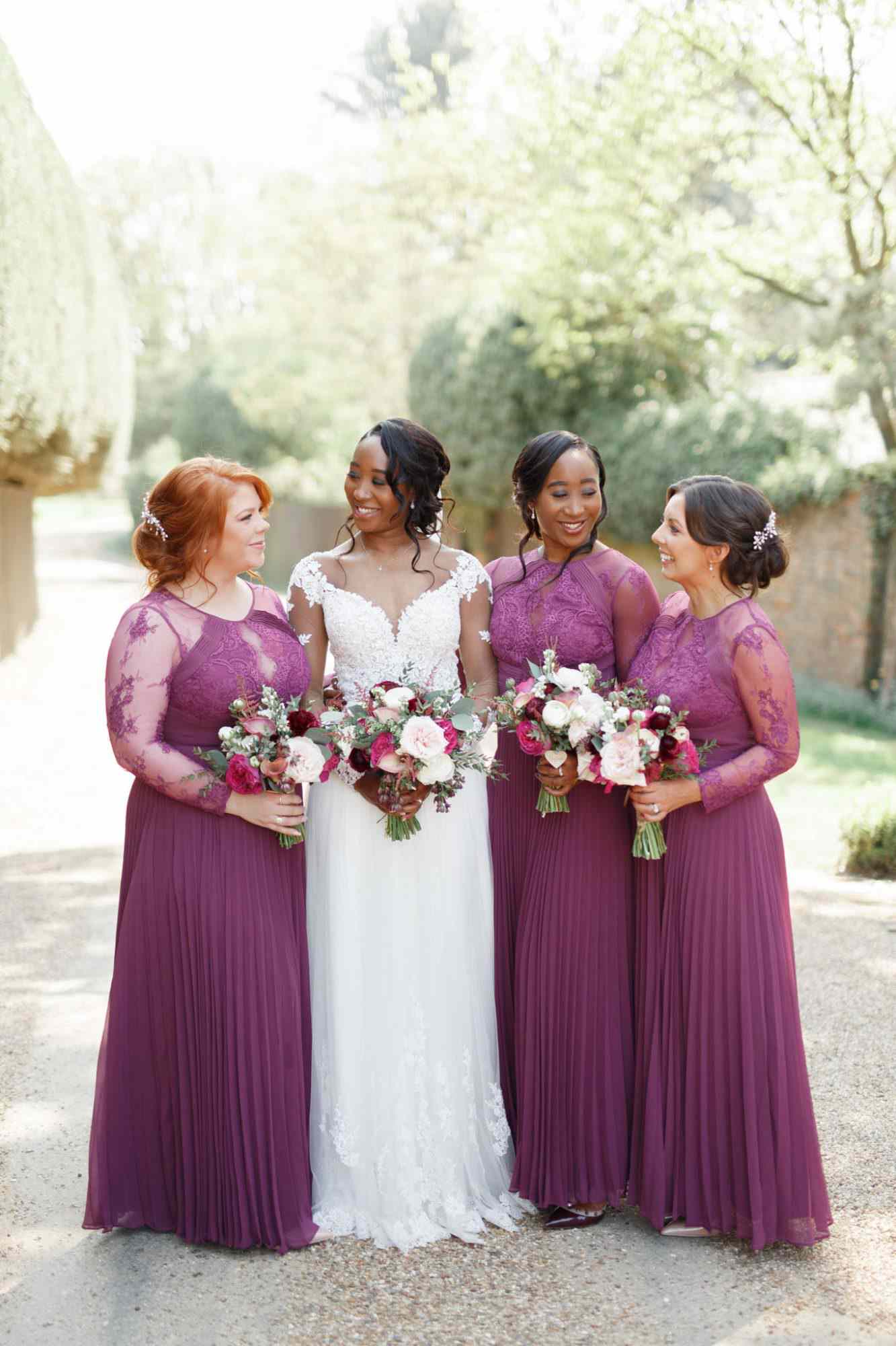 ryan thomas wedding bridesmaids in purple