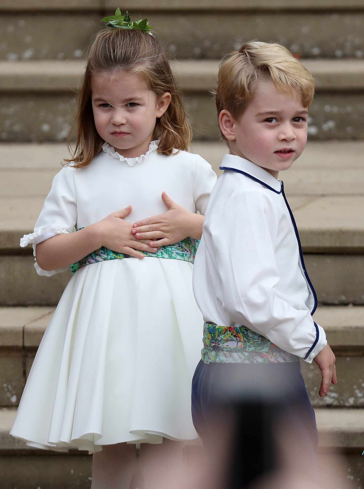 princess charlotte and prince george at the wedding of princess eugenie
