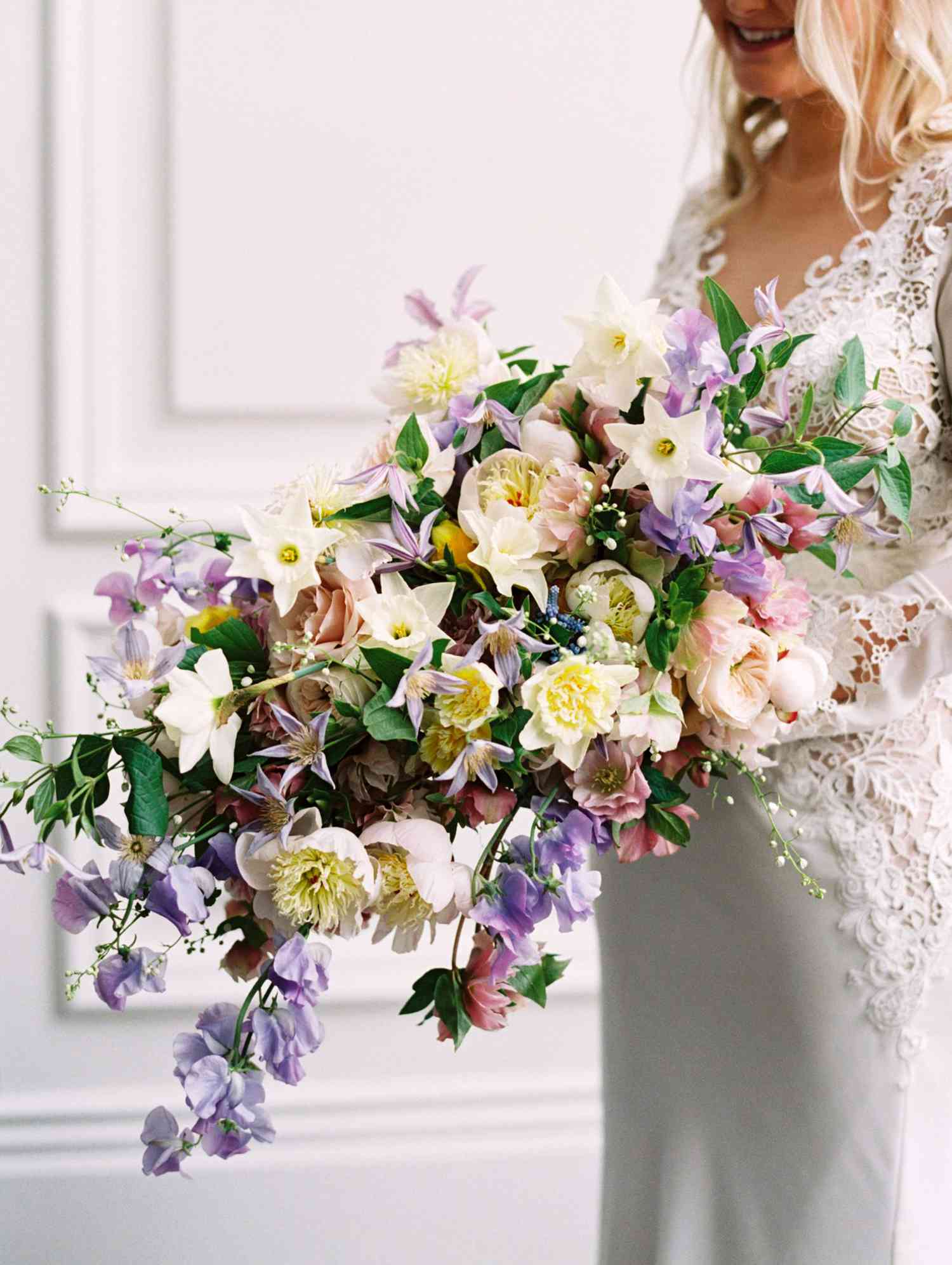 stephanie joe wedding bride with floral bouquet
