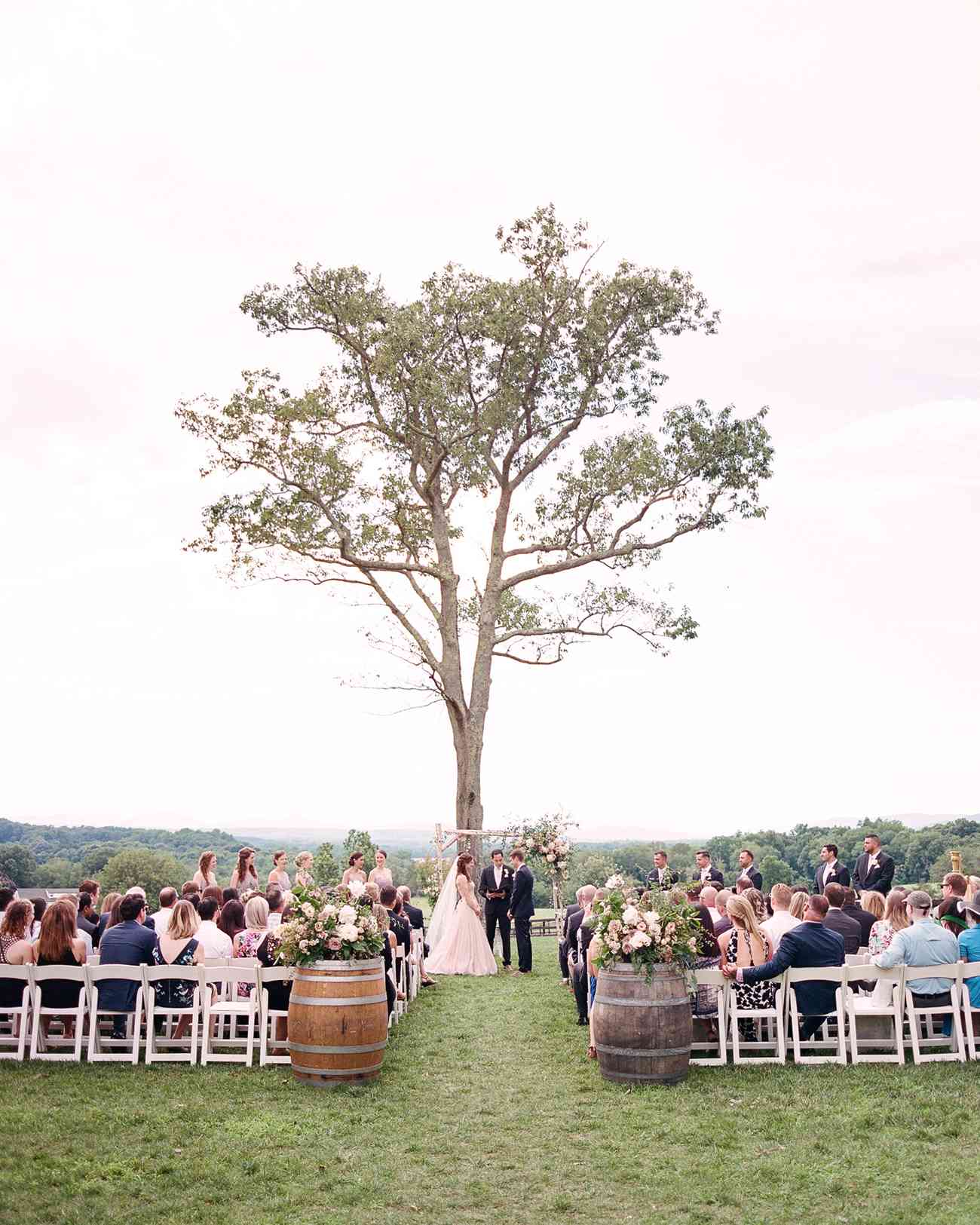 single tree wedding ceremony alter decor