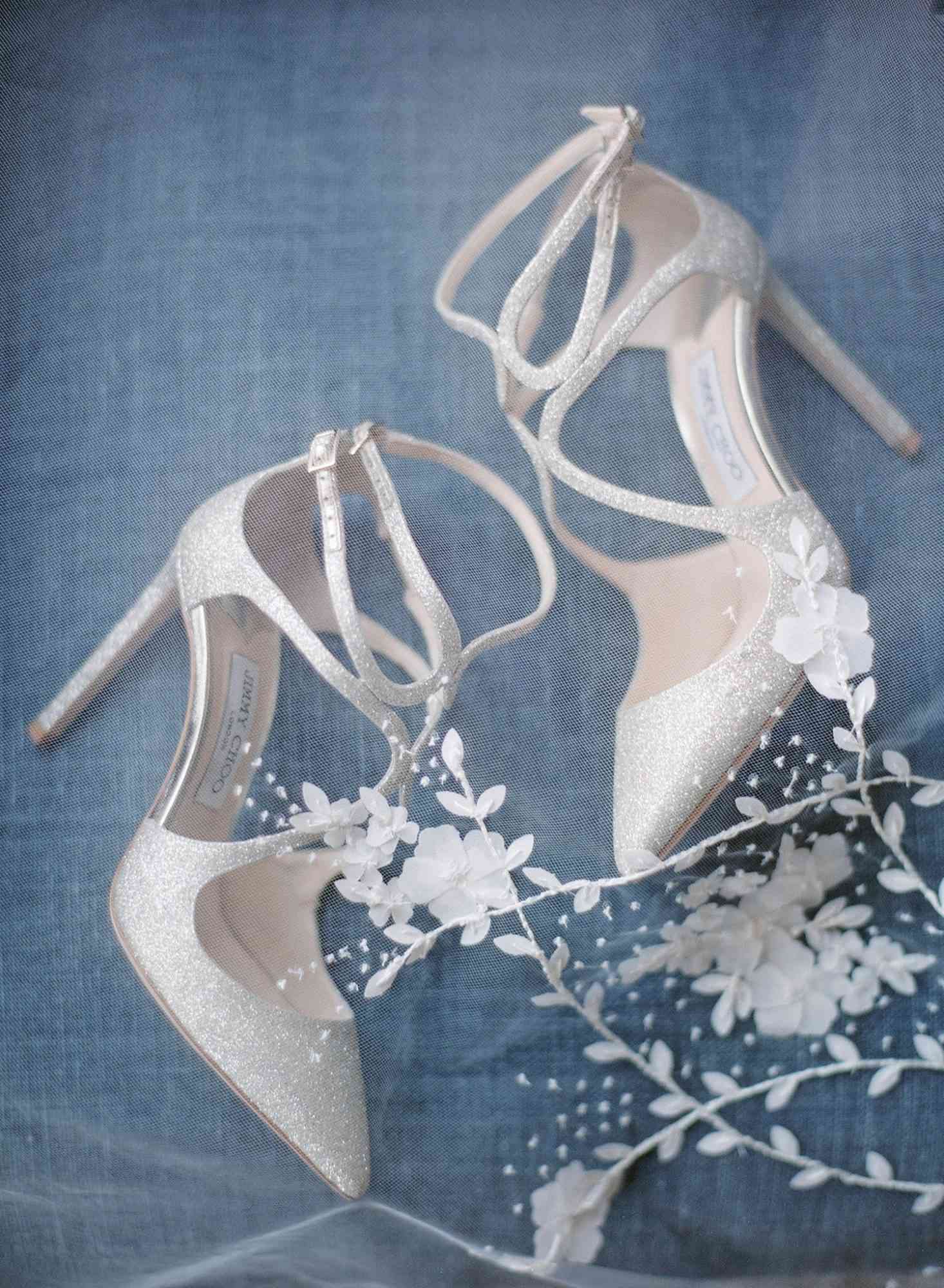 sloan scott wedding white shoes on blue background